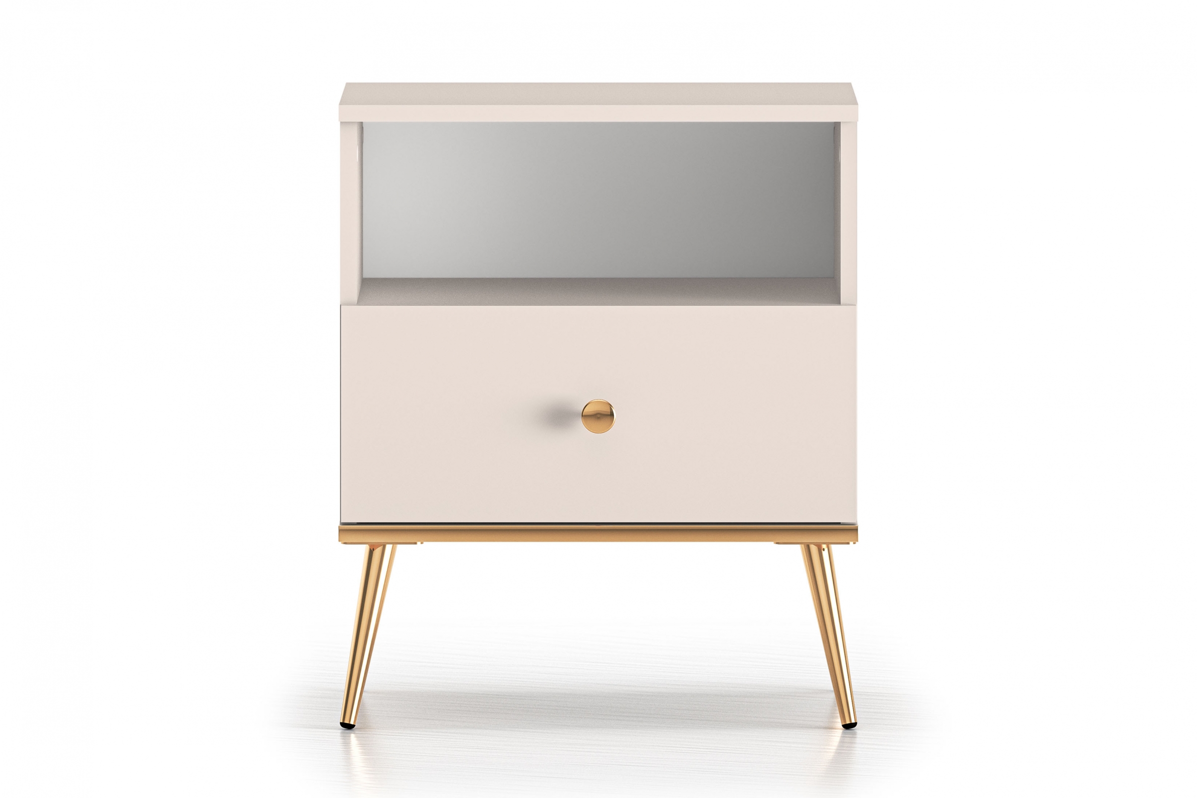 Noční stolek Narelli 50 cm - kašmírová / zlaté nohy Noční stolek Narelli 06 - 50 cm - kašmír / zlaté Nohy