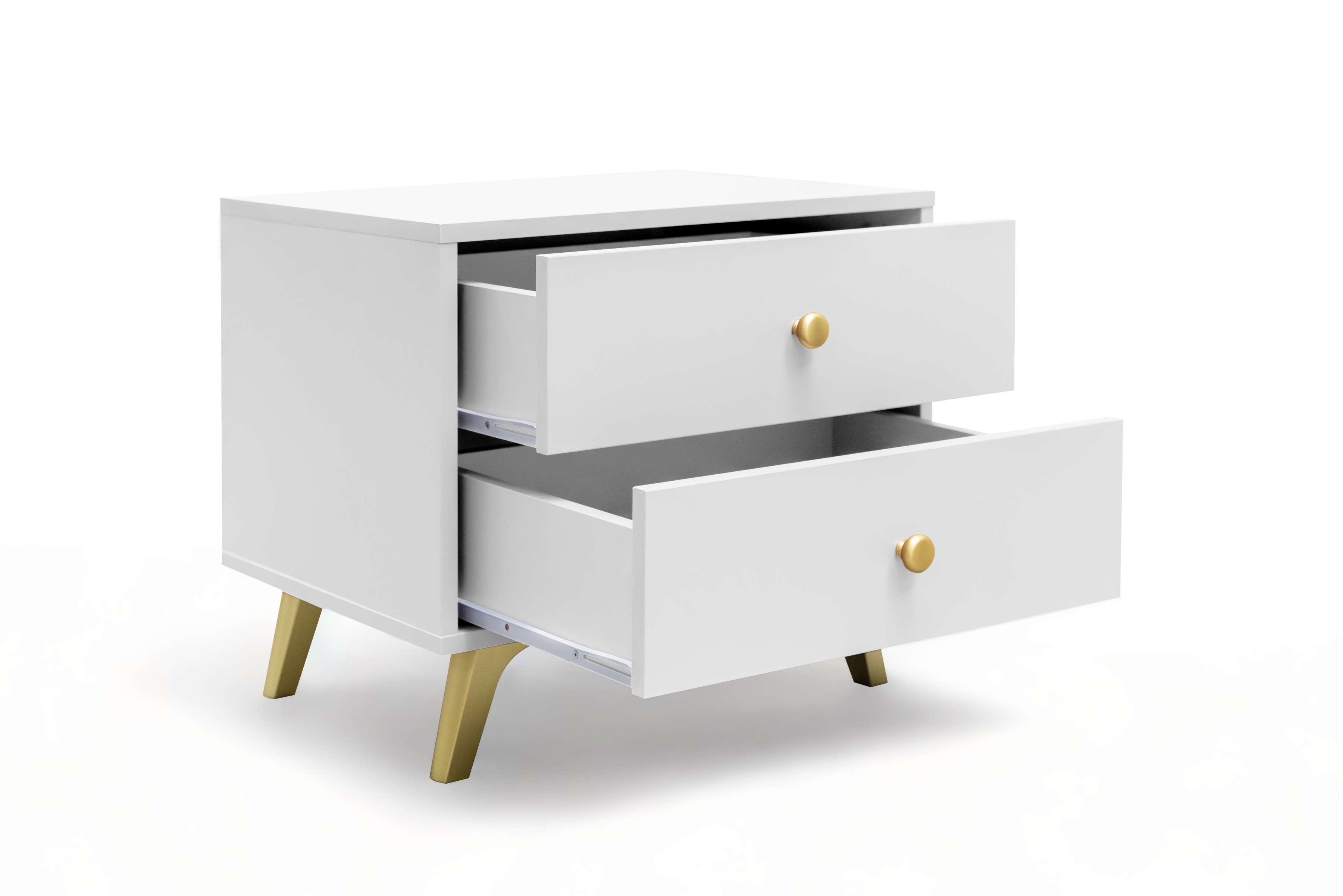 Noční stolek Siena 54 cm - bílá Noční stolek Siena z 2 zásuvkami 54 cm - Bílá