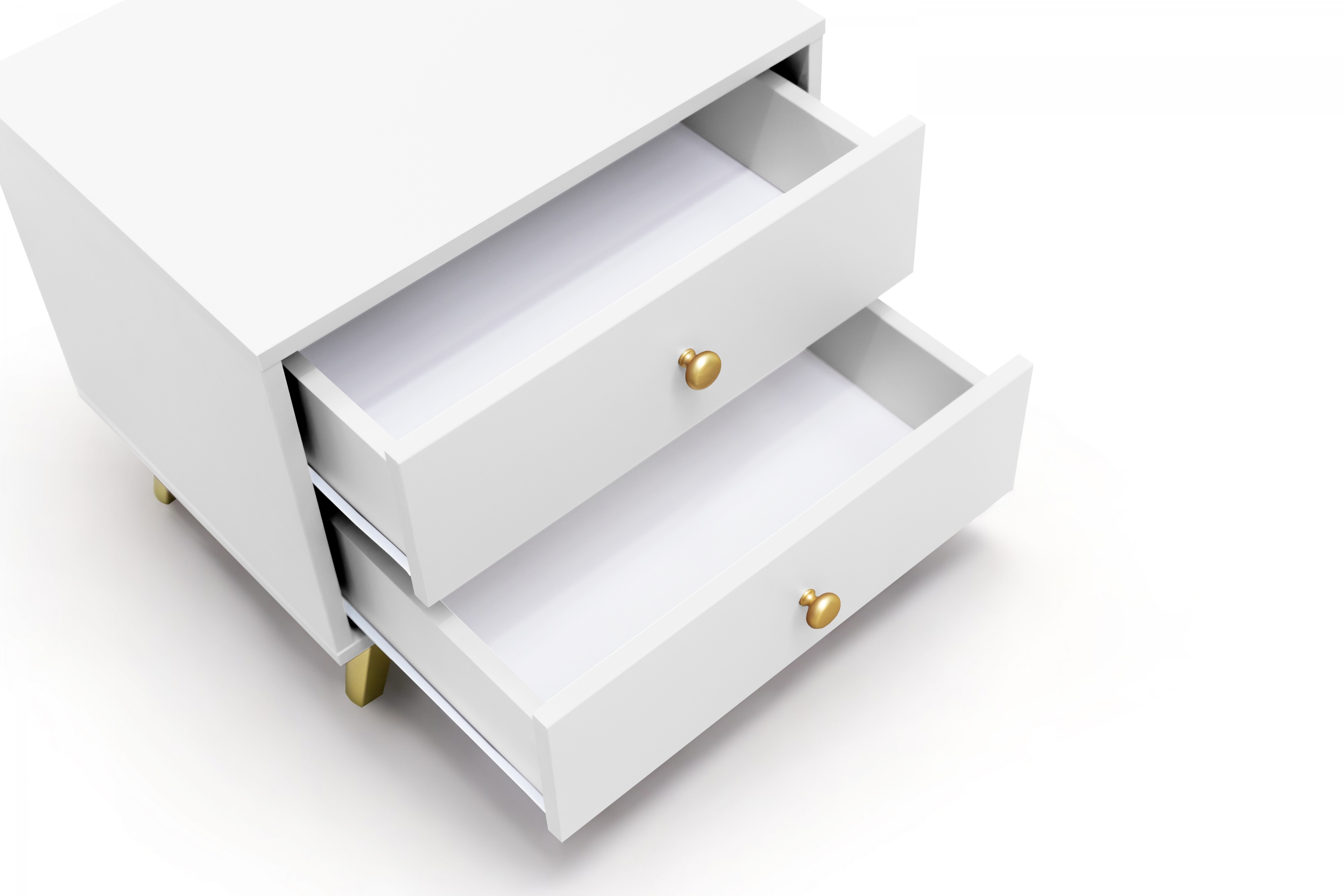 Noční stolek Siena 54 cm - bílá Noční stolek Siena z 2 zásuvkami 54 cm - Bílá