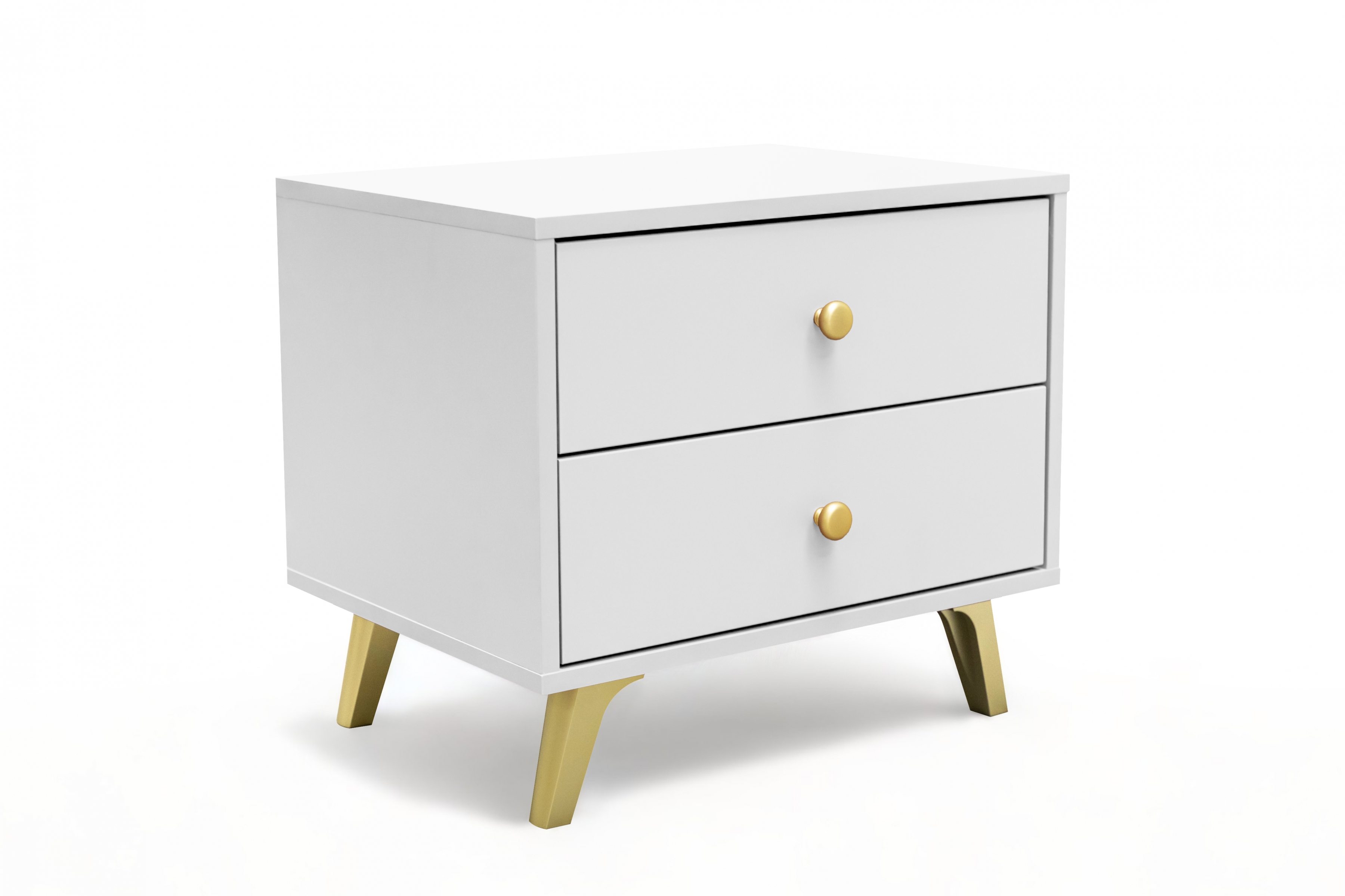 Noční stolek Siena 54 cm - bílá Noční stolek Siena z 2 zásuvkami 54 cm - Bílá