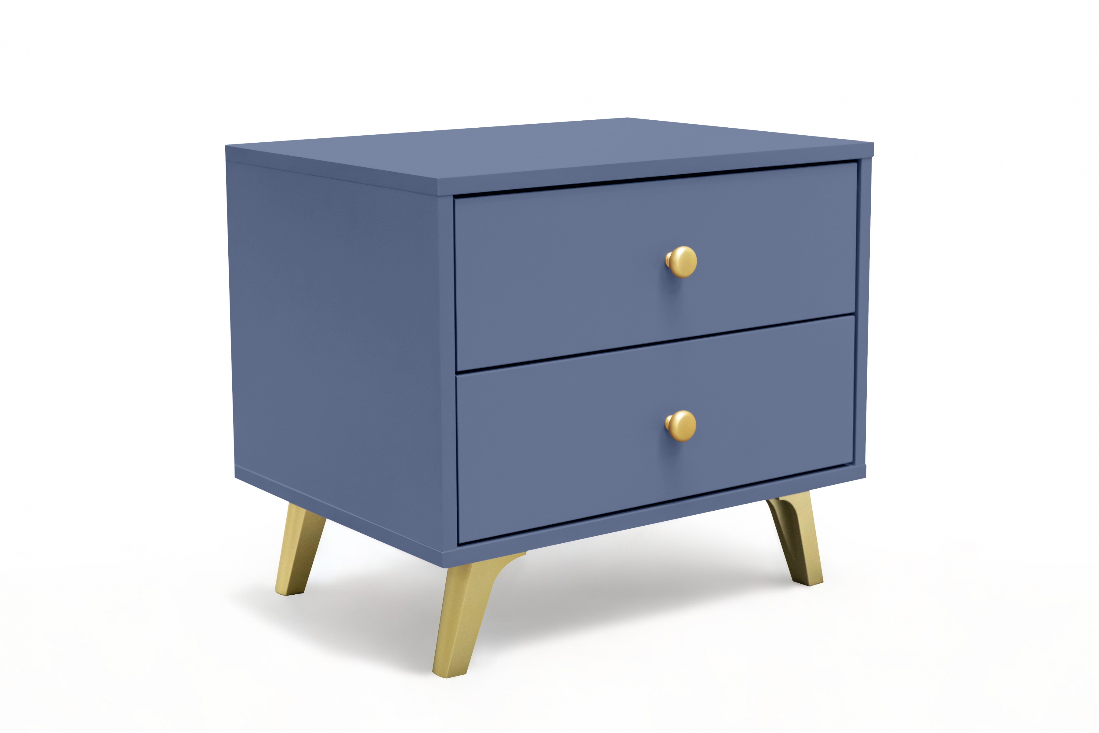 Noční stolek Siena 54 cm - tlumená modrá Noční stolek Siena z 2 zásuvkami 54 cm - tlumená modrá