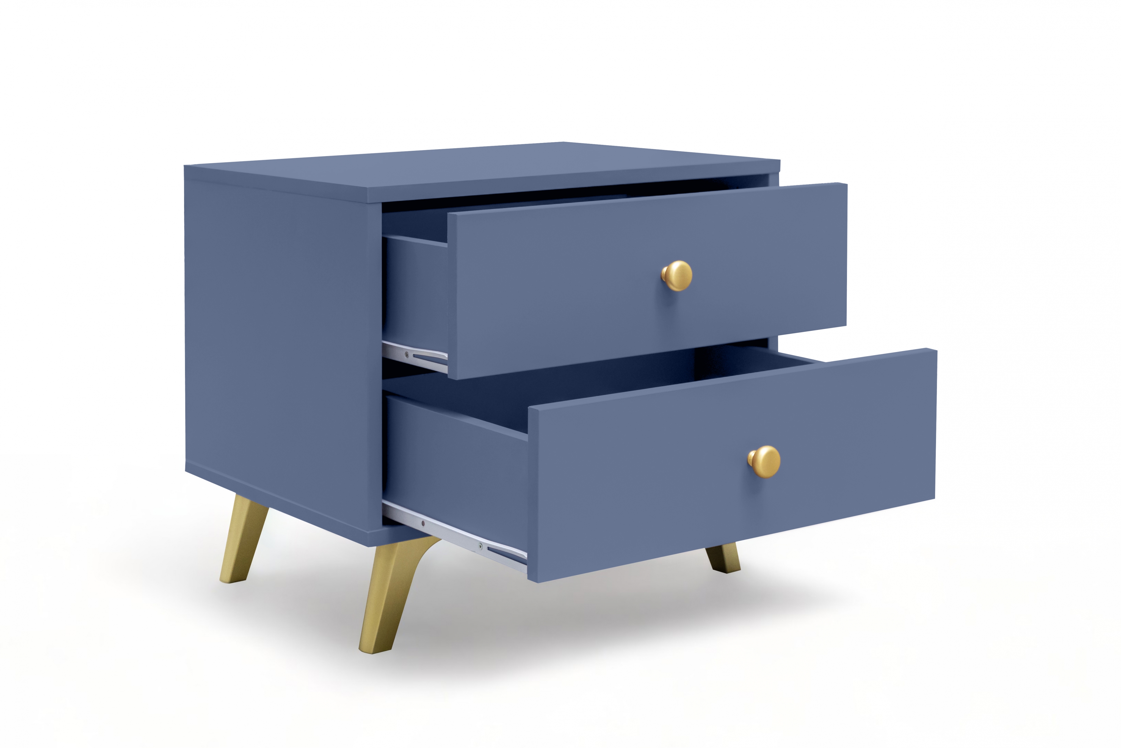 Noční stolek Siena 54 cm - tlumená modrá Noční stolek Siena z 2 zásuvkami 54 cm - tlumená modrá