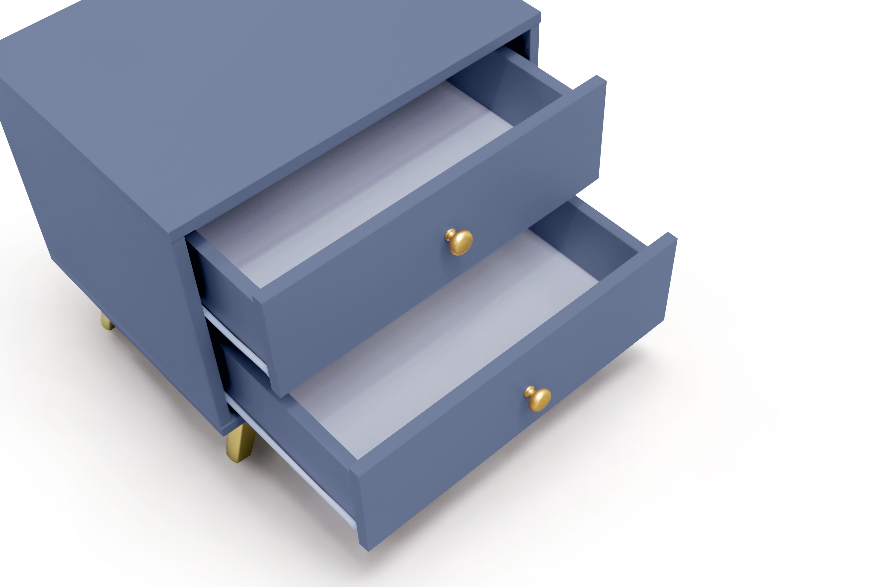 Noční stolek Siena 54 cm - tlumená modrá Noční stolek Siena z 2 zásuvkami 54 cm - tlumená modrá
