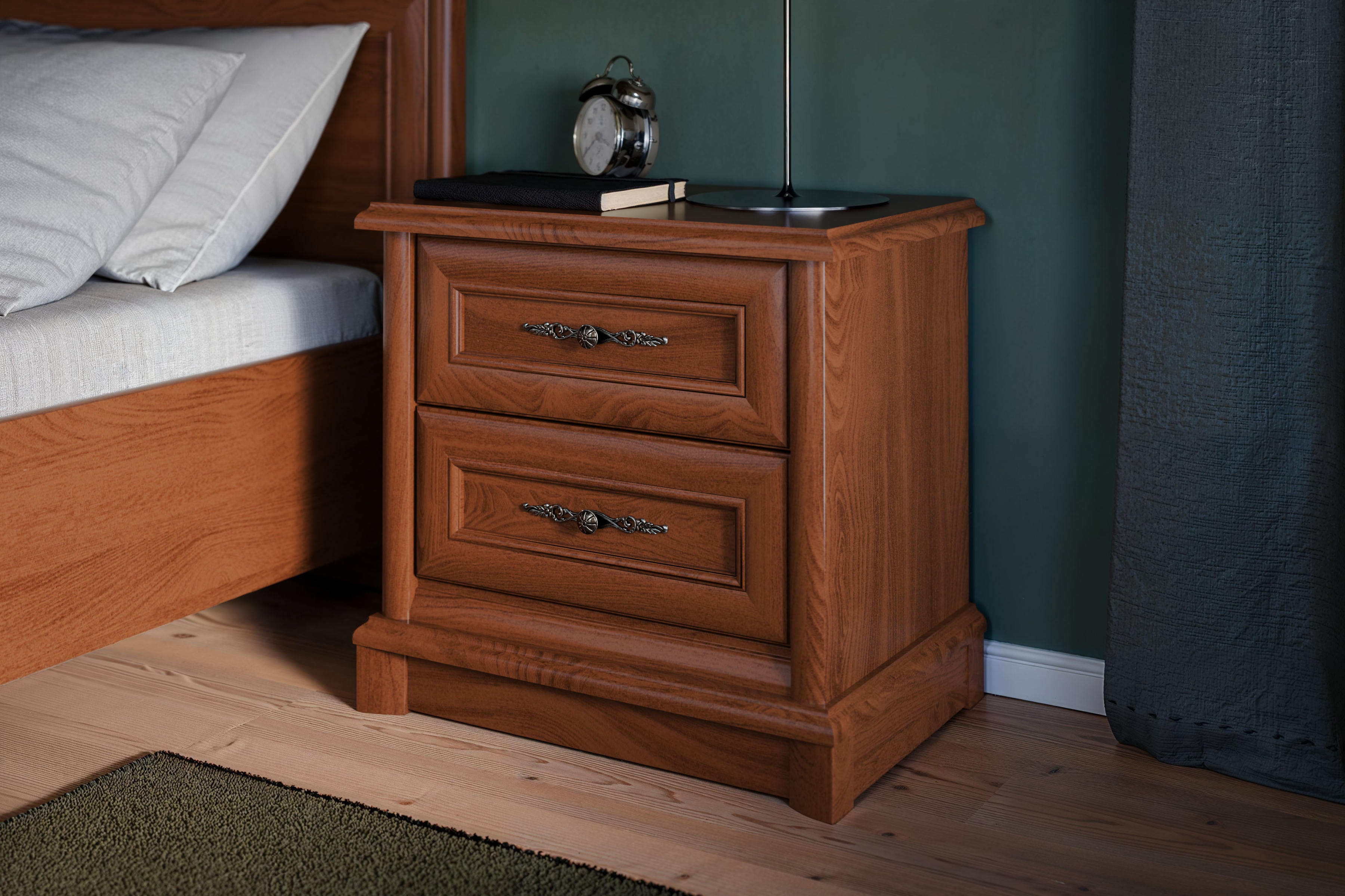 Nočný stolík Sonata 60 cm - gaštan Nočný Stolík Sonata so zásuvkami 60 cm - gaštan szlachetny