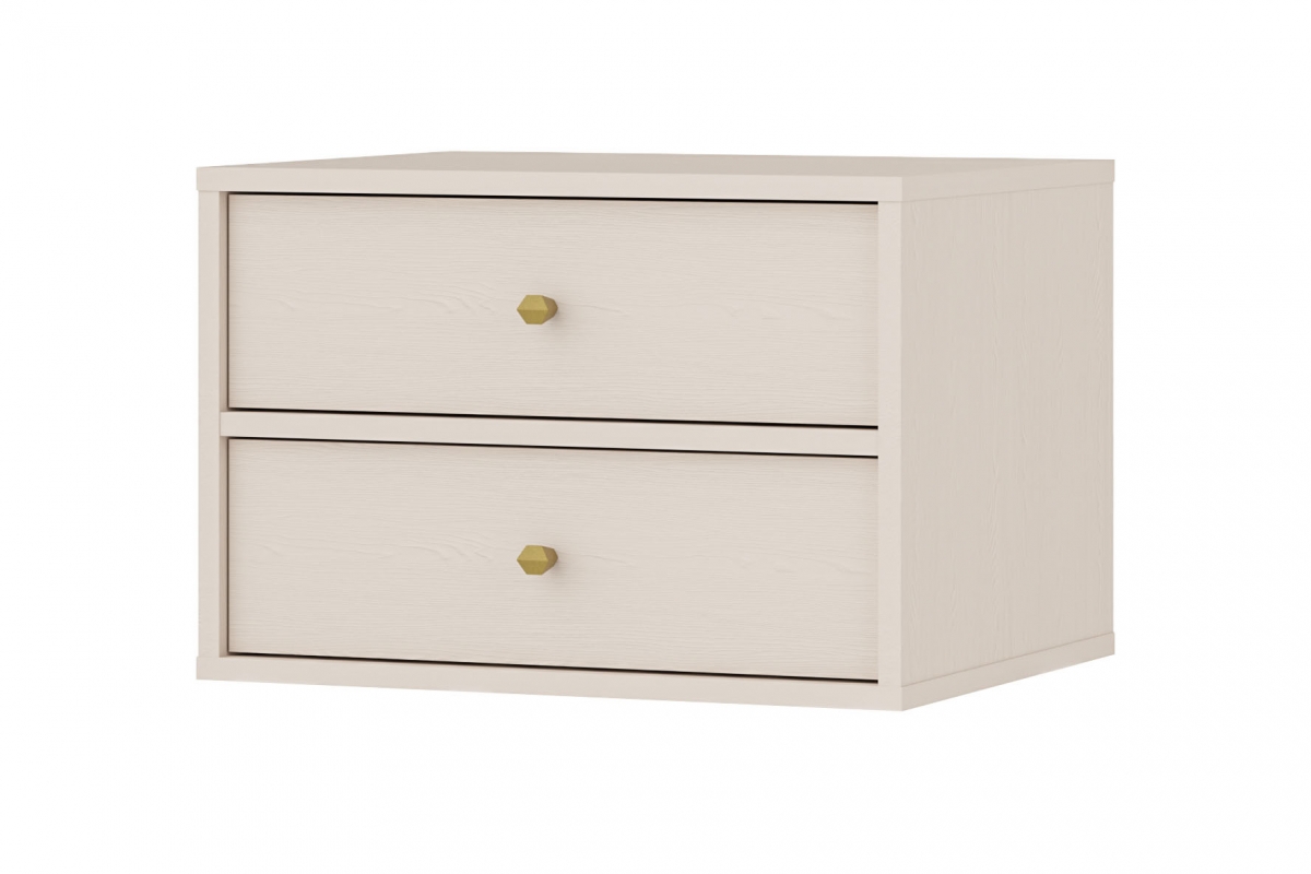 Nočný stolík závesná Lotina IV 2S so zásuvkami 52 cm - Béžová Pieskový Nočný Stolík závesná Lotina IV 2S so zásuvkami 52 cm - Béžová Pieskový