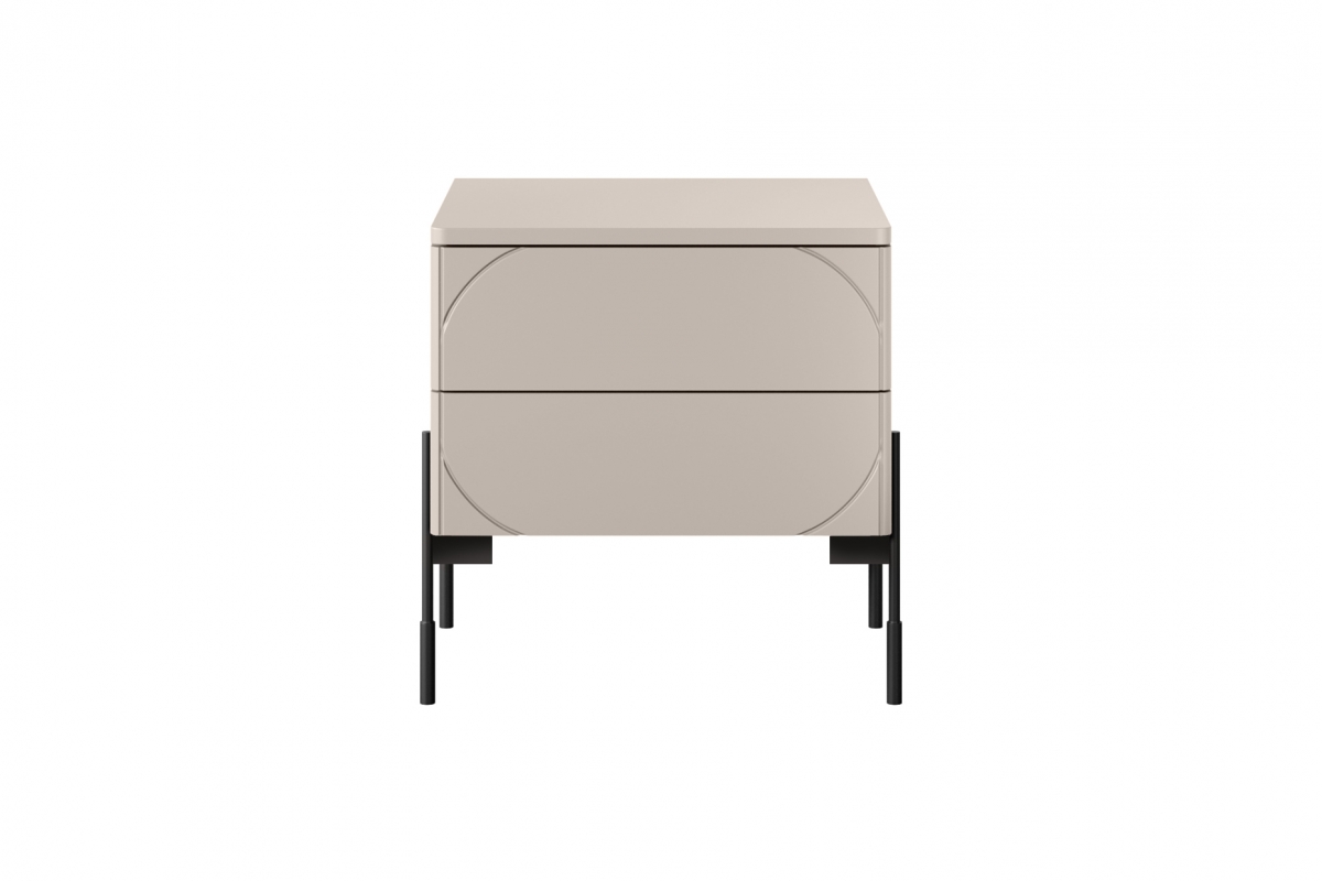 Noční stolek Sonatia 45 cm - kašmír Noční stolek na kovových nohách