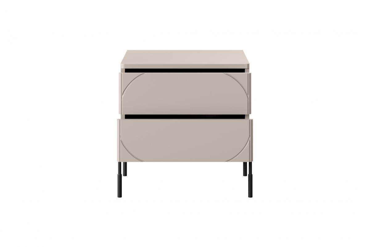 Noční stolek Sonatia 45 cm - kašmír prostorná Noční stolek