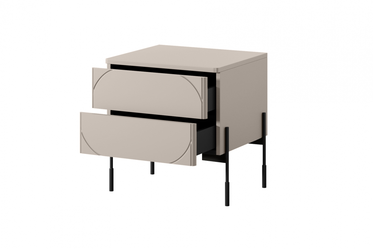 Noční stolek Sonatia 45 cm - kašmír Noční stolek se zásuvkami