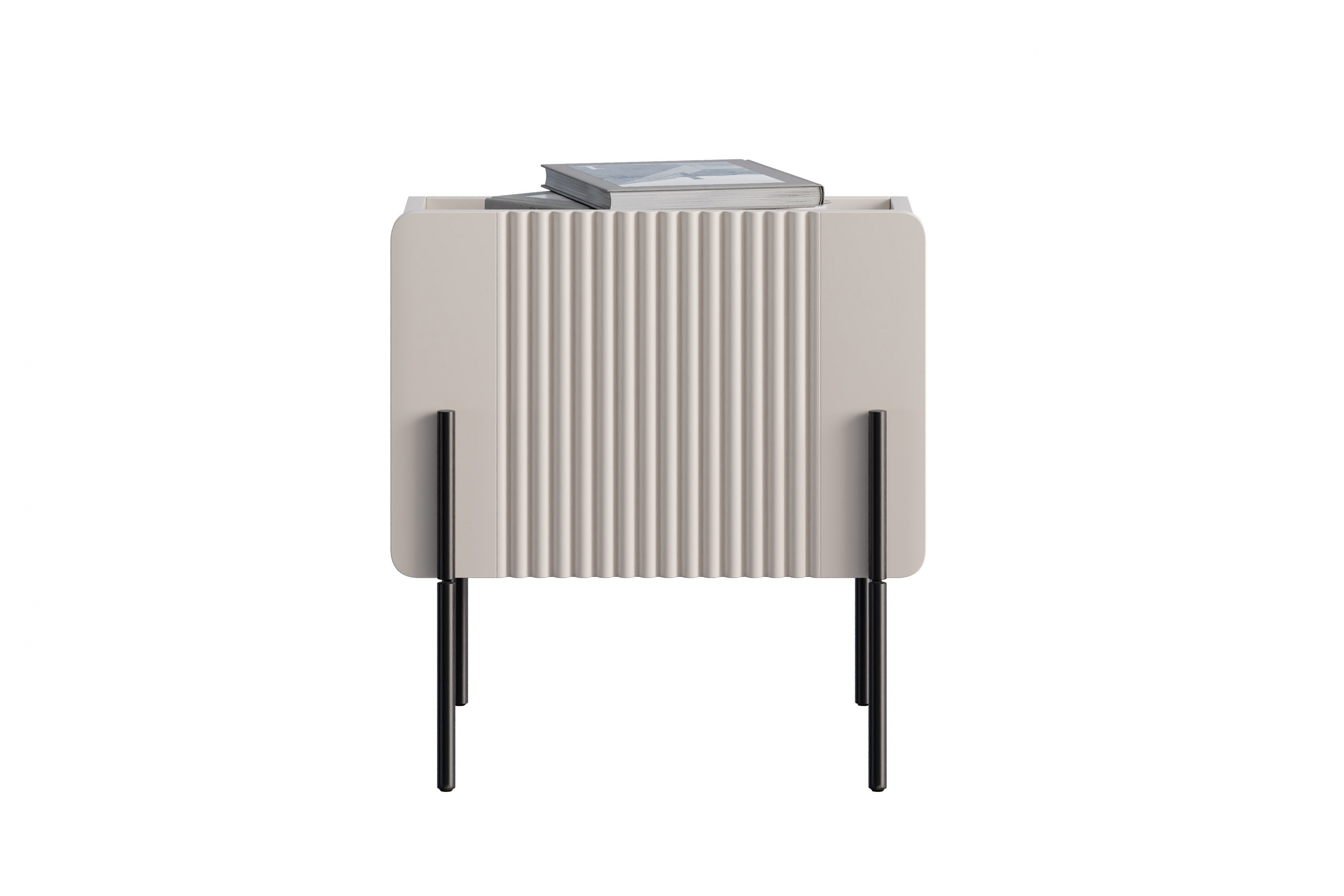 Noční stolek Malmi se zásuvkou 45 cm - kašmírová / crema bianca / černé nožky Noční stolek z szuflada Malmi 45 cm - kašmír / crema bianca / černá nozki