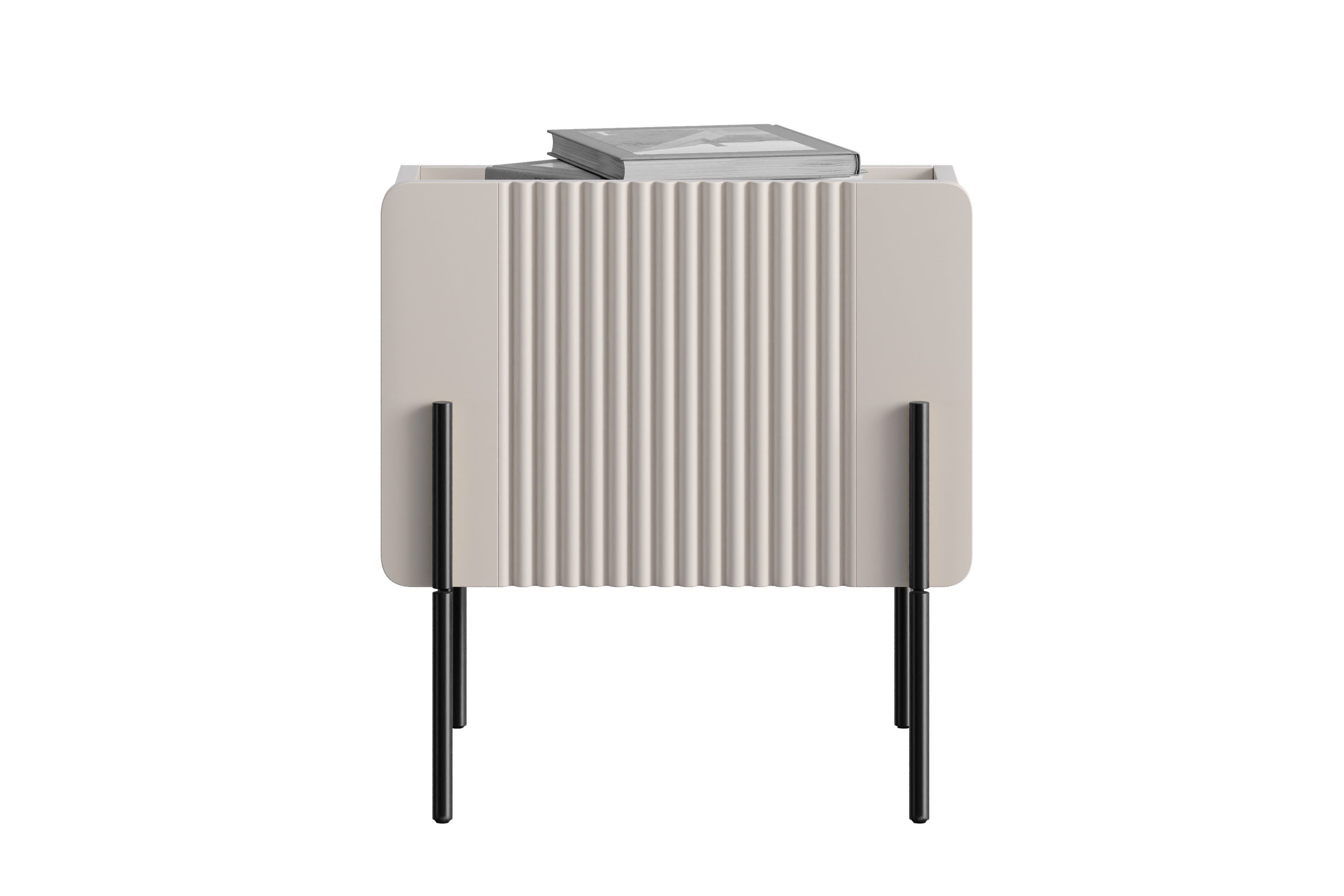 Noční stolek Malmi se zásuvkou 45 cm - kašmírová / černé nožky Noční stolek z szuflada Malmi 45 cm - kašmír / černá nozki