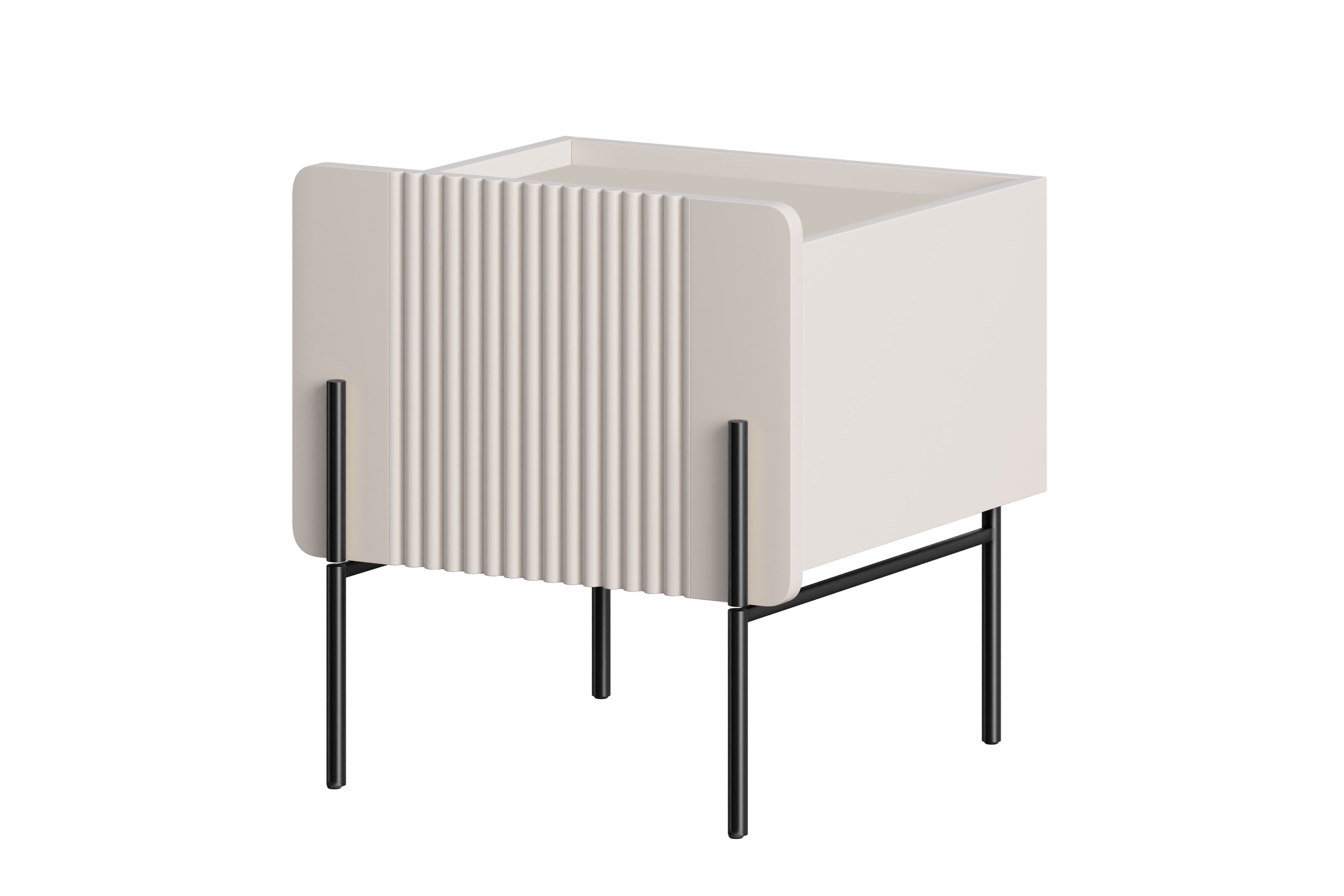 Noční stolek Malmi se zásuvkou 45 cm - kašmírová / černé nožky Noční stolek z szuflada Malmi 45 cm - kašmír / černá nozki