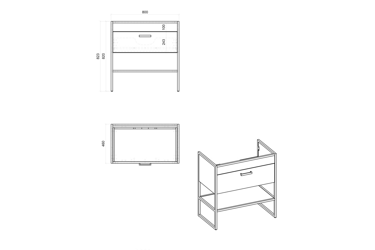 Skříňka pod umyvadlo Brooklyn 821 80 cm - dub craft Skříňka brooklin