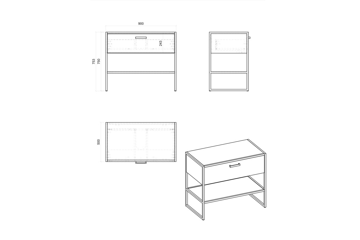 Skříňka pod umyvadlo Brooklyn 827 UN 90 cm - dub craft Rozměry Skříňky lazienkowej 