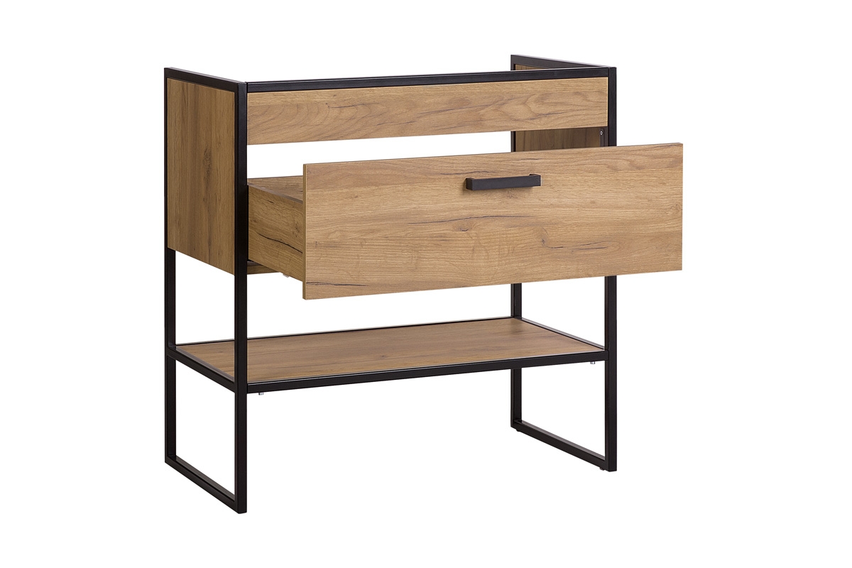 Skříňka pod umyvadlo Brooklyn 821 80 cm - dub craft Skříňka pod umývadlo s policí a zásuvkou