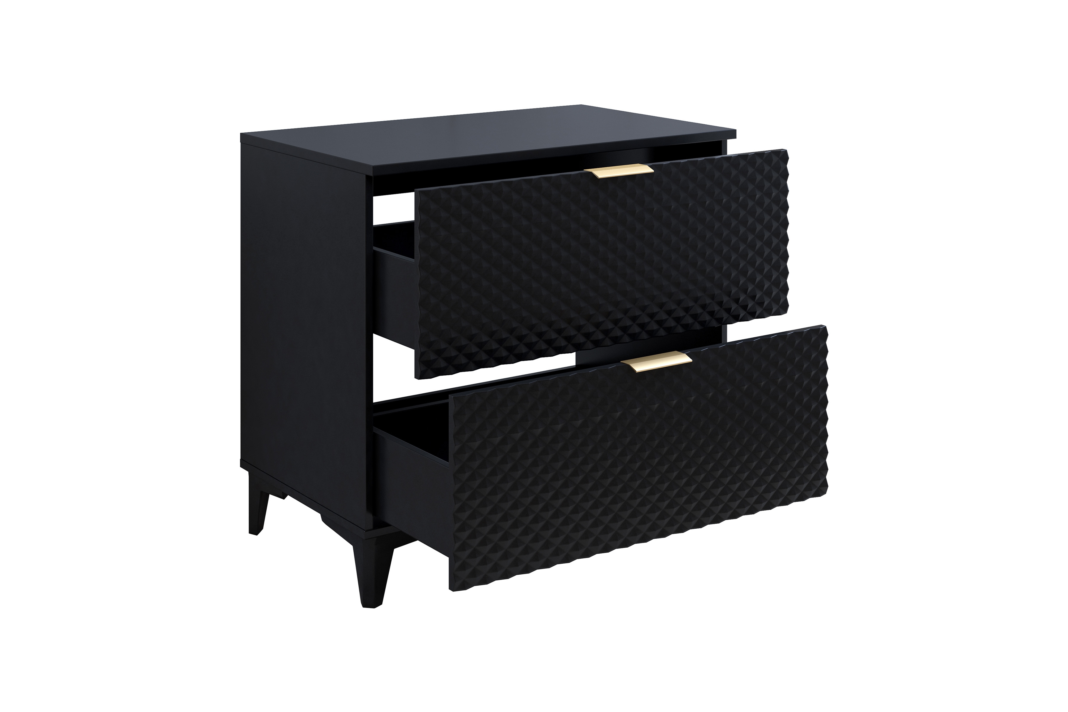 Umyvadlová skříňka Laura 80 cm se zásuvkami - černá / černý pyramidický mat skříňka pod umywalke Laura 80 cm se zásuvkami - černá onyx / černá - piramidki