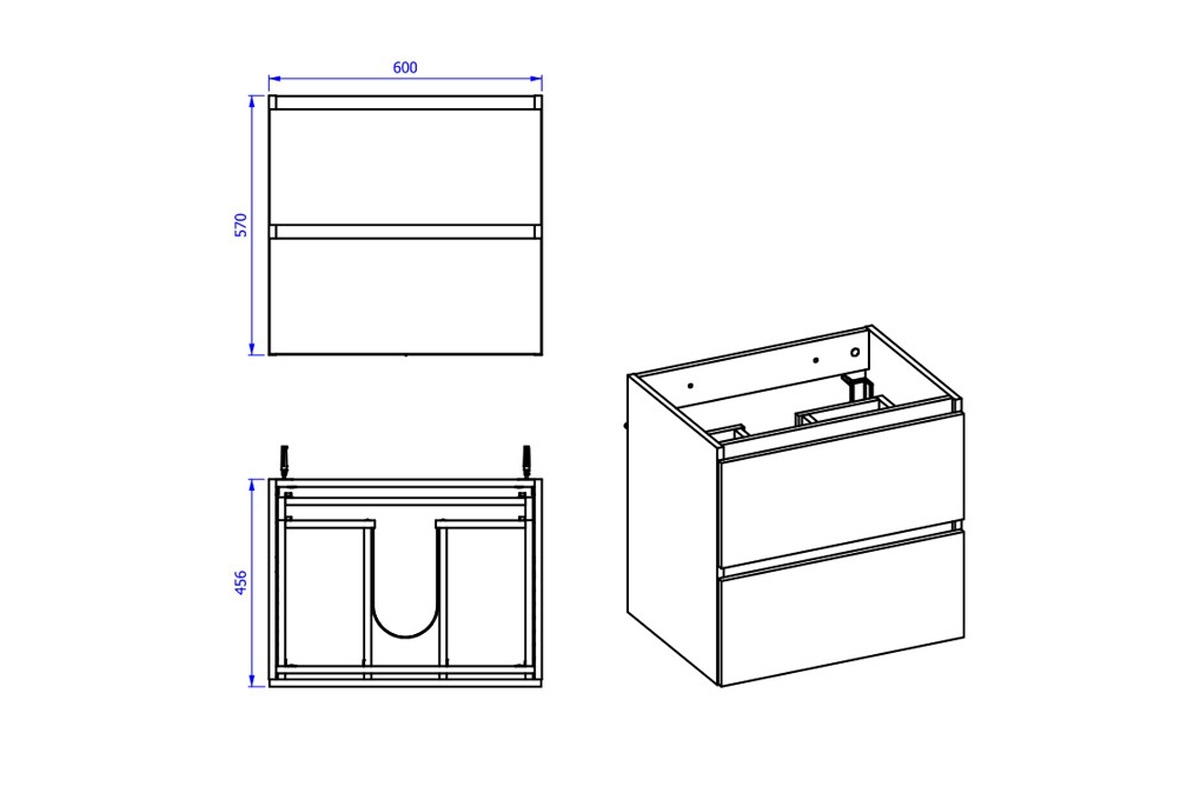 Skrinka drezová skrinka 60 cm Monako Grey Oak 820 - diamantová šedá / dub Hamilton Skrinka pod umývadlo 60 cm Monako Grey Oak 820 - diamantová šedá / dub Hamilton