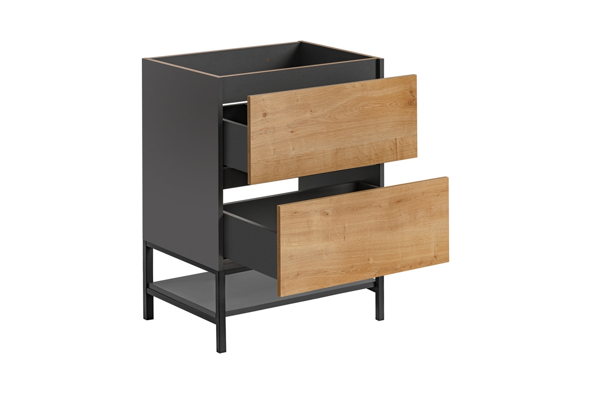 Skrinka drezová skrinka 60 cm Monako Grey Oak 820 - diamantová šedá / dub Hamilton Skrinka pod umývadlo 60 cm Monako Grey Oak 820 - diamantová šedá / dub Hamilton