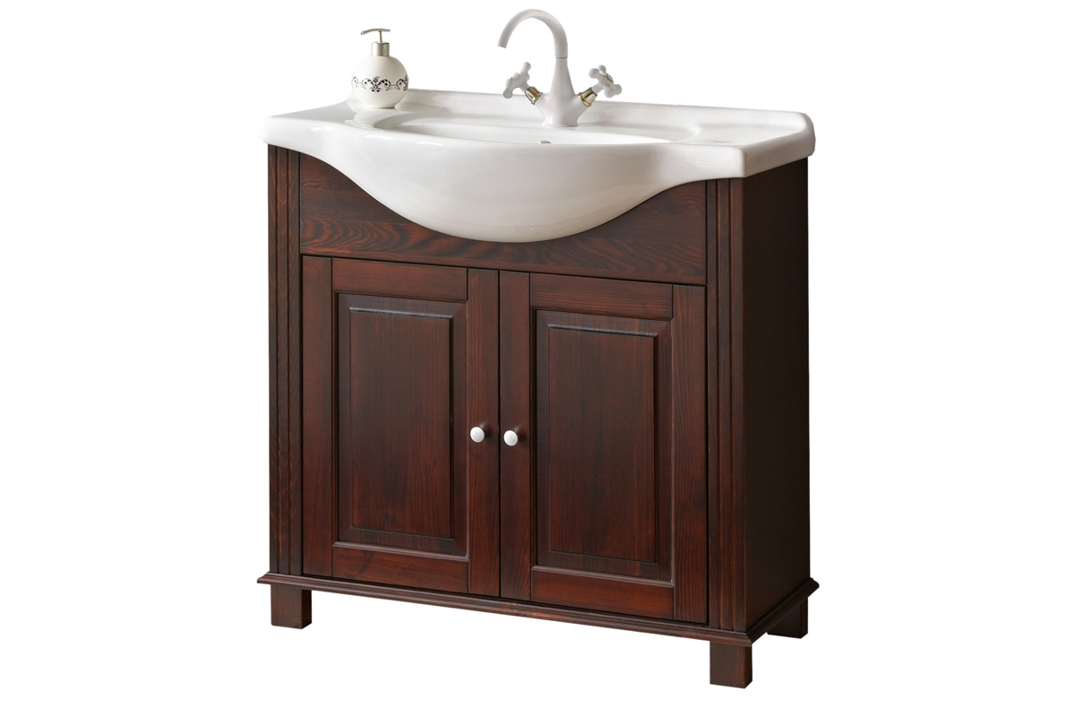 Skrinka drezová skrinka RETRO FSC 865 - 85 cm drevená Skrinka S umývadlom w farbe Hnedá