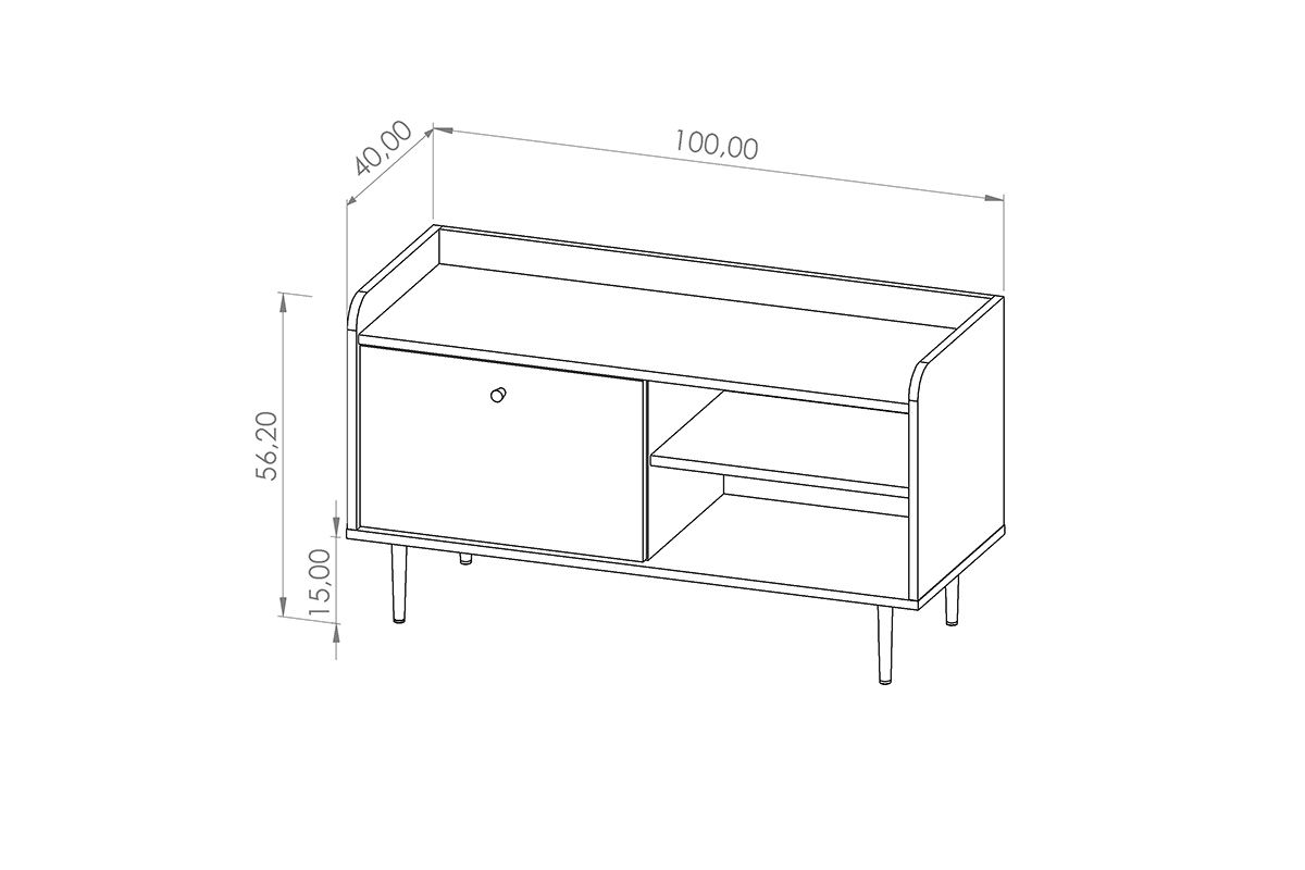 TV stolík 100 Kastelio - brandy castello TV skrinka do wnetrza salonowego