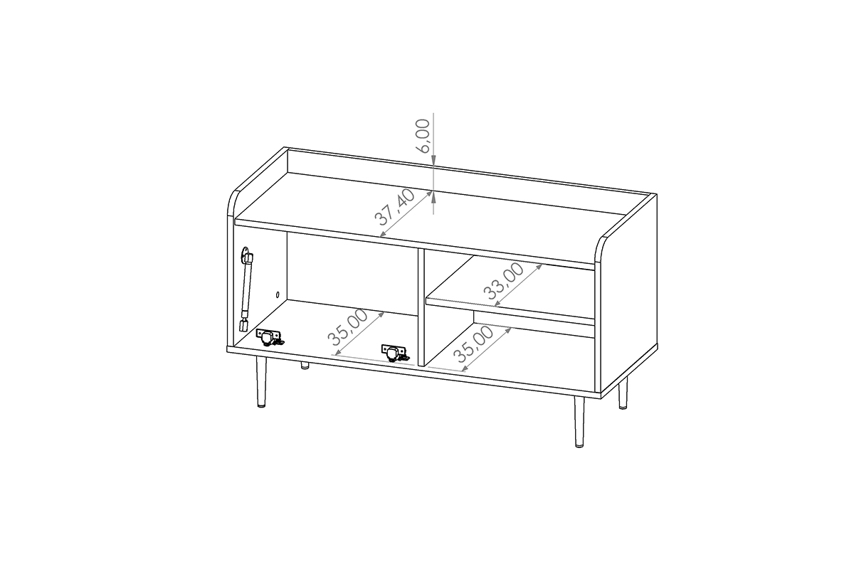 TV stolík 100 Kastelio - brandy castello TV skrinka do izby dziennego