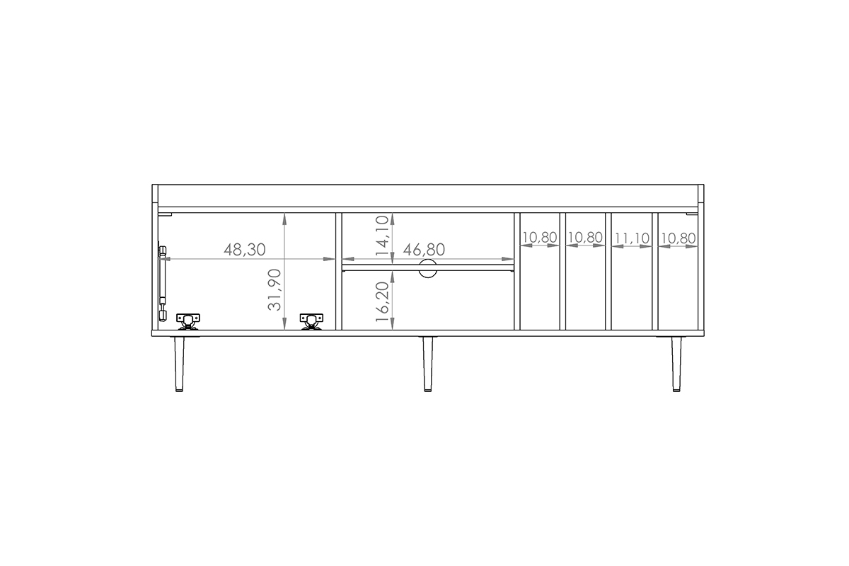 TV skříňka Kastelio 150 cm - brandy castello TV skříňka do pokoje dziennego