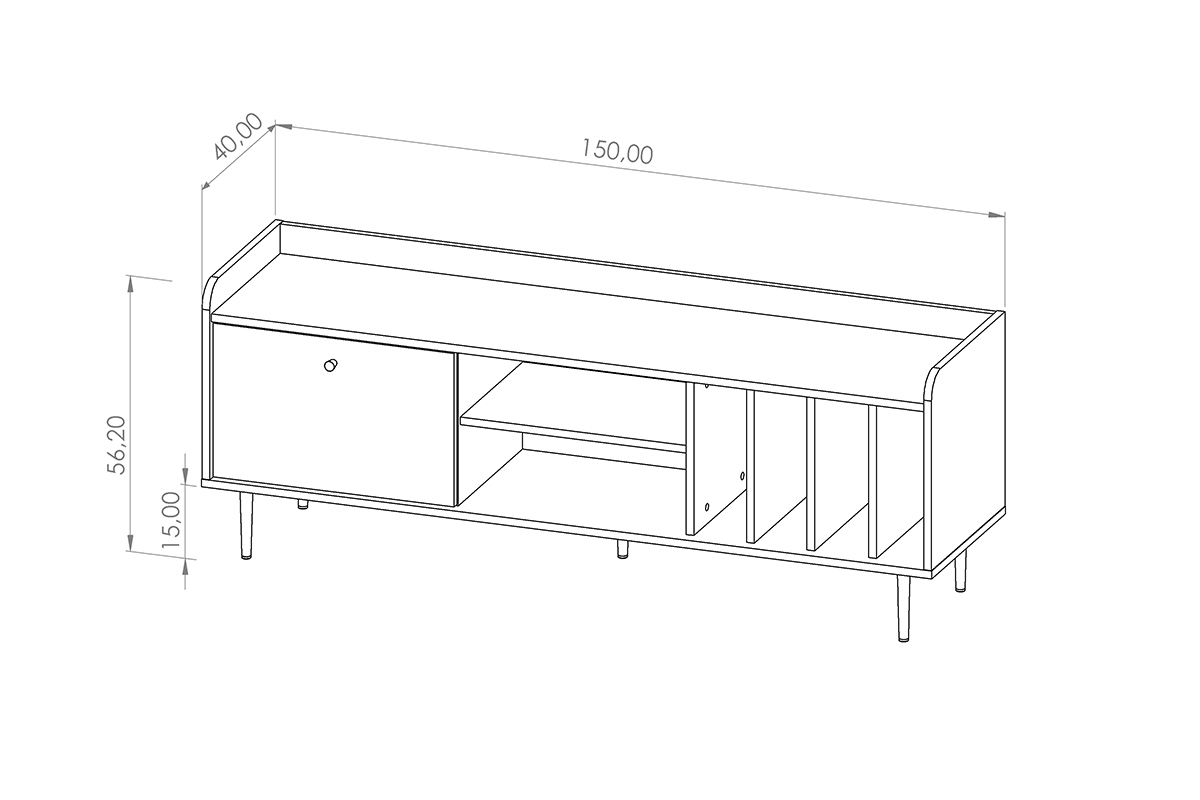 TV skříňka Kastelio 150 cm - brandy castello TV skříňka Hnědá