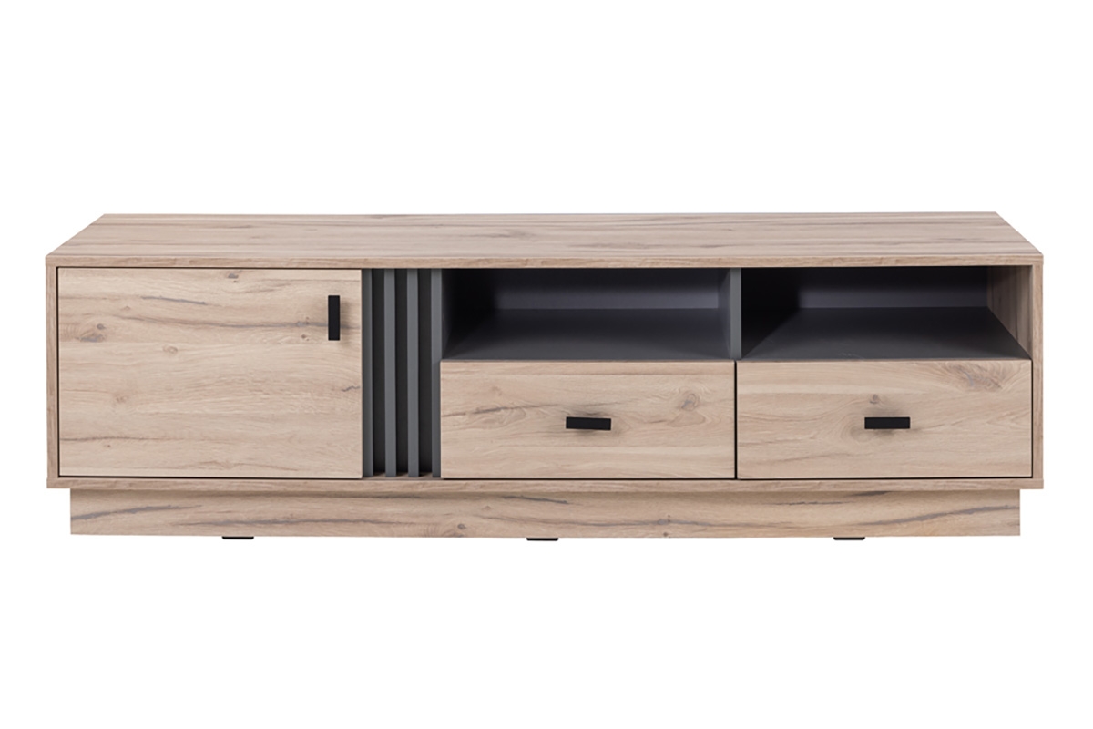 TV stolík Allmo AL6 - dub estana / antracitová - 155 cm  priestranná TV skrinka