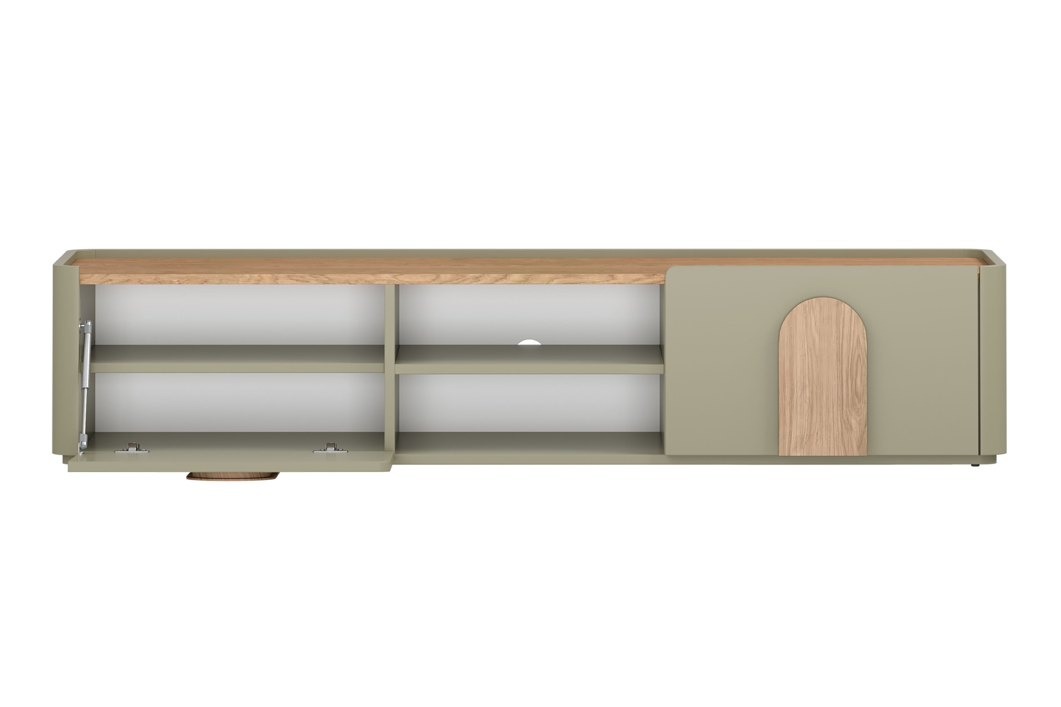 TV stolík Amilio 170 cm so zásuvkou - eukalyptus / dub baltic dune / úchytky dub prírodný TV skrinka Amilio 170 cm z szuflada - eukaliptus / Dub baltic dune / úchyty Dub prírodné