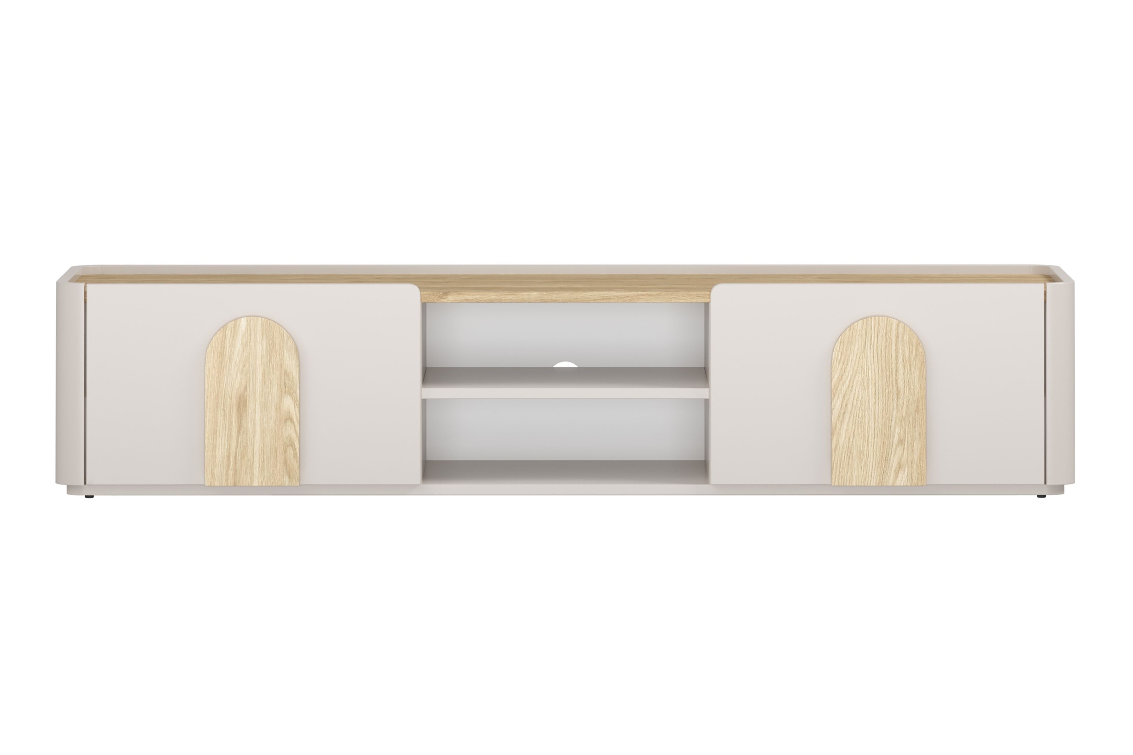 TV stolík Amilio 170 cm so zásuvkou - kašmírová / dub olejovaný / dub svetlý TV skrinka Amilio 170 cm z szuflada - kašmír / Dub olejowany / úchyty Svetlý dub