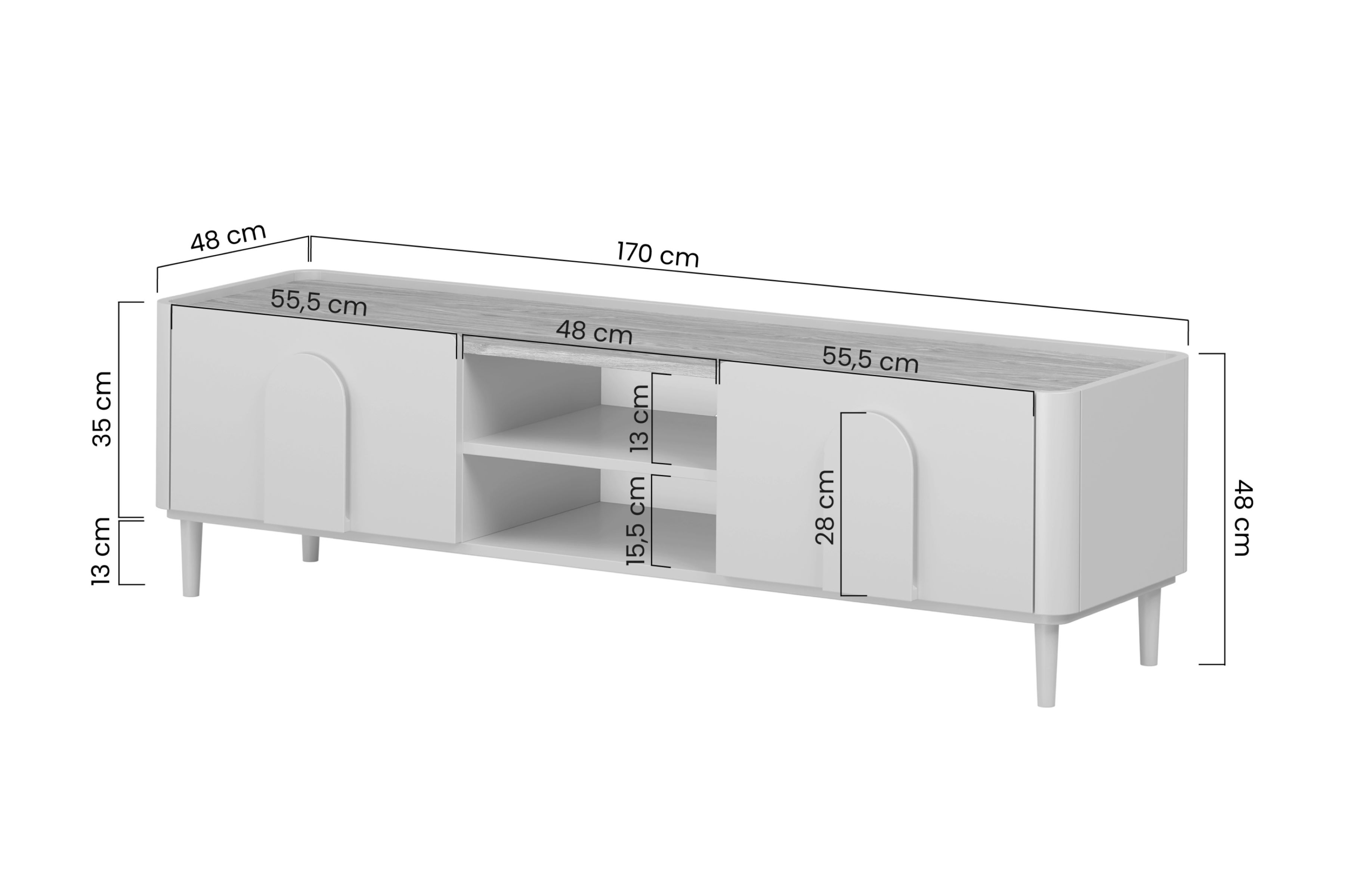 TV stolík Amilio 170 cm so zásuvkou - kašmírová / dub olejovaný / dub svetlý TV skrinka Amilio 170 cm z szuflada na nôžkach - kašmír / Dub olejowany / úchyty Svetlý dub