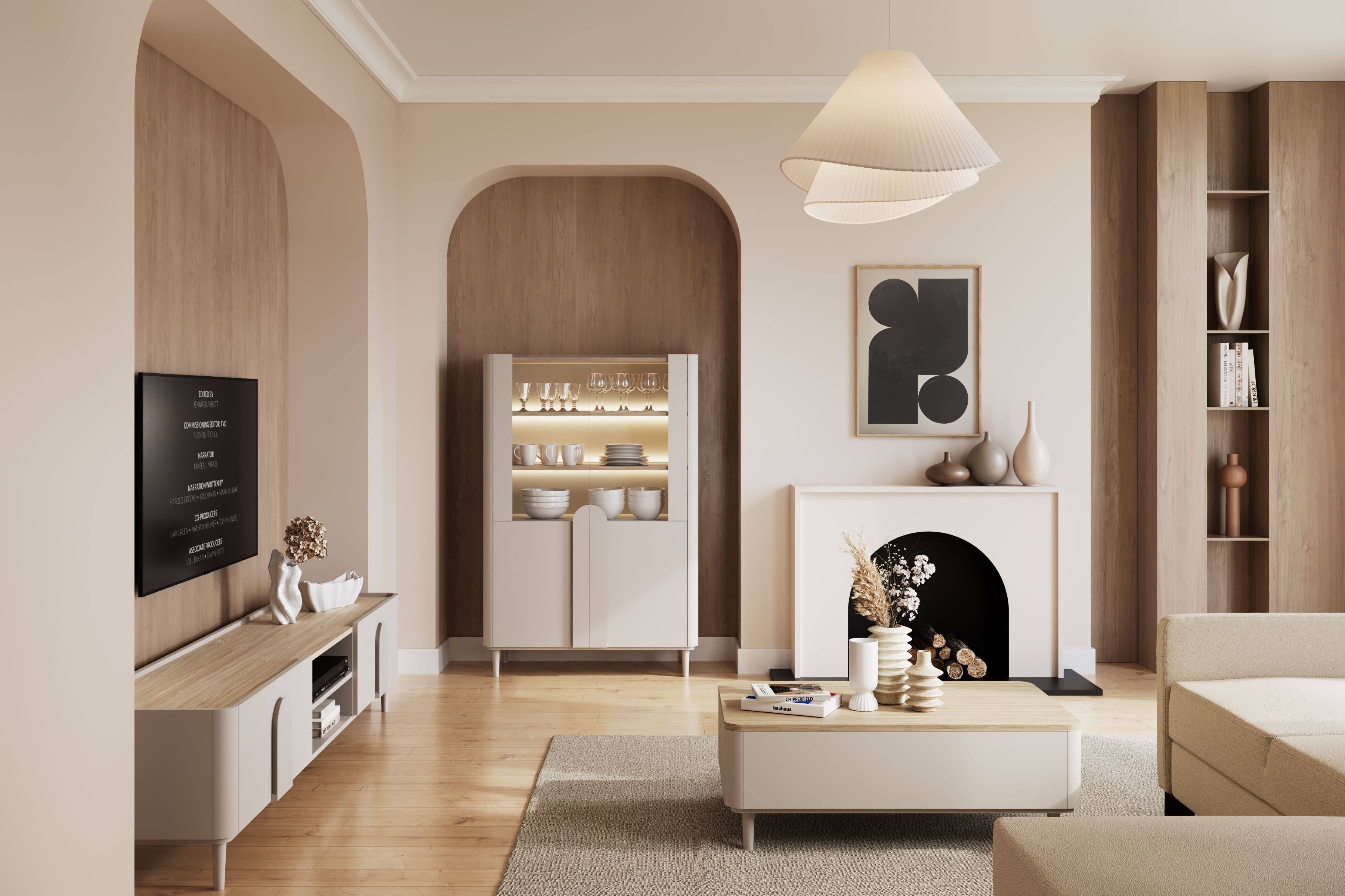 TV stolík Amilio 220 cm so zásuvkou - kašmír / olejovaný dub / úchytky kašmír TV skrinka Amilio 220 cm z szuflada na nôžkach - kašmír / Dub olejowany / úchyty kašmír