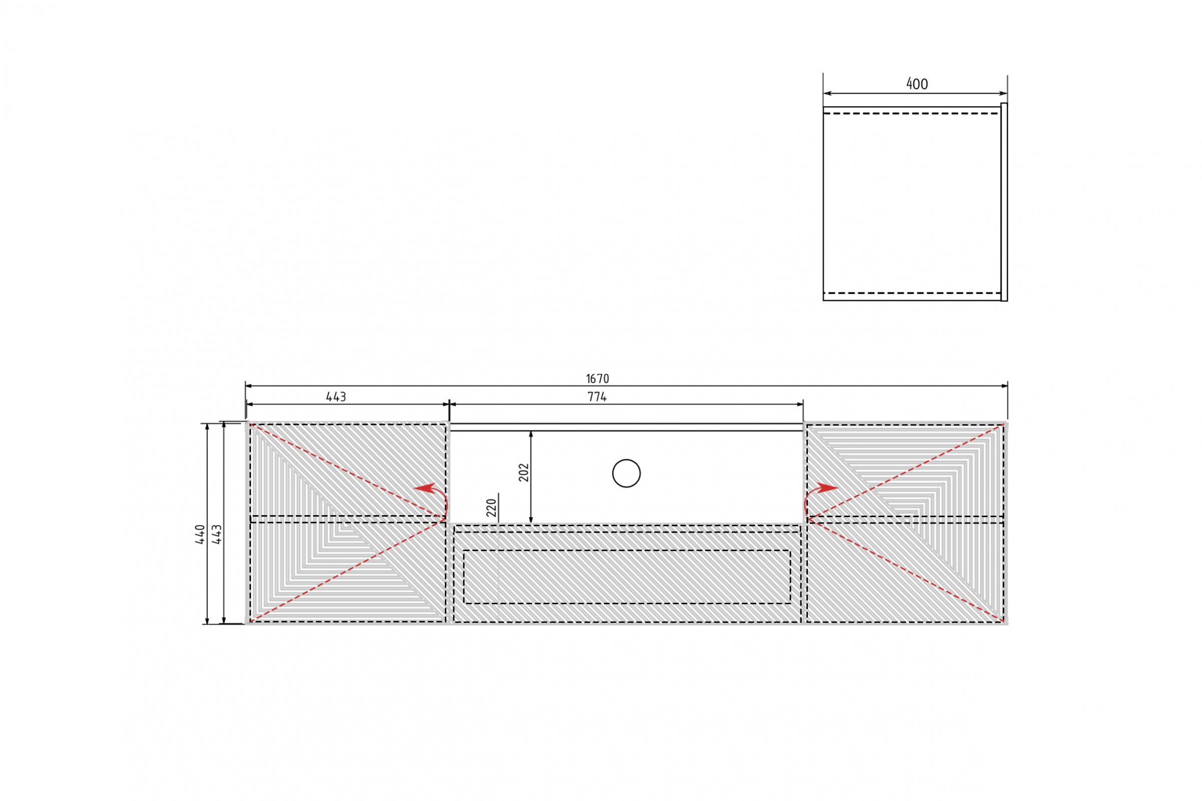 Závěsný TV stolek Asha 167 cm - dub artisan / rivier stone mat skříňka RTV Asha 167 cm závěsná z szuflada i wneka - artisan / rivier stone mat