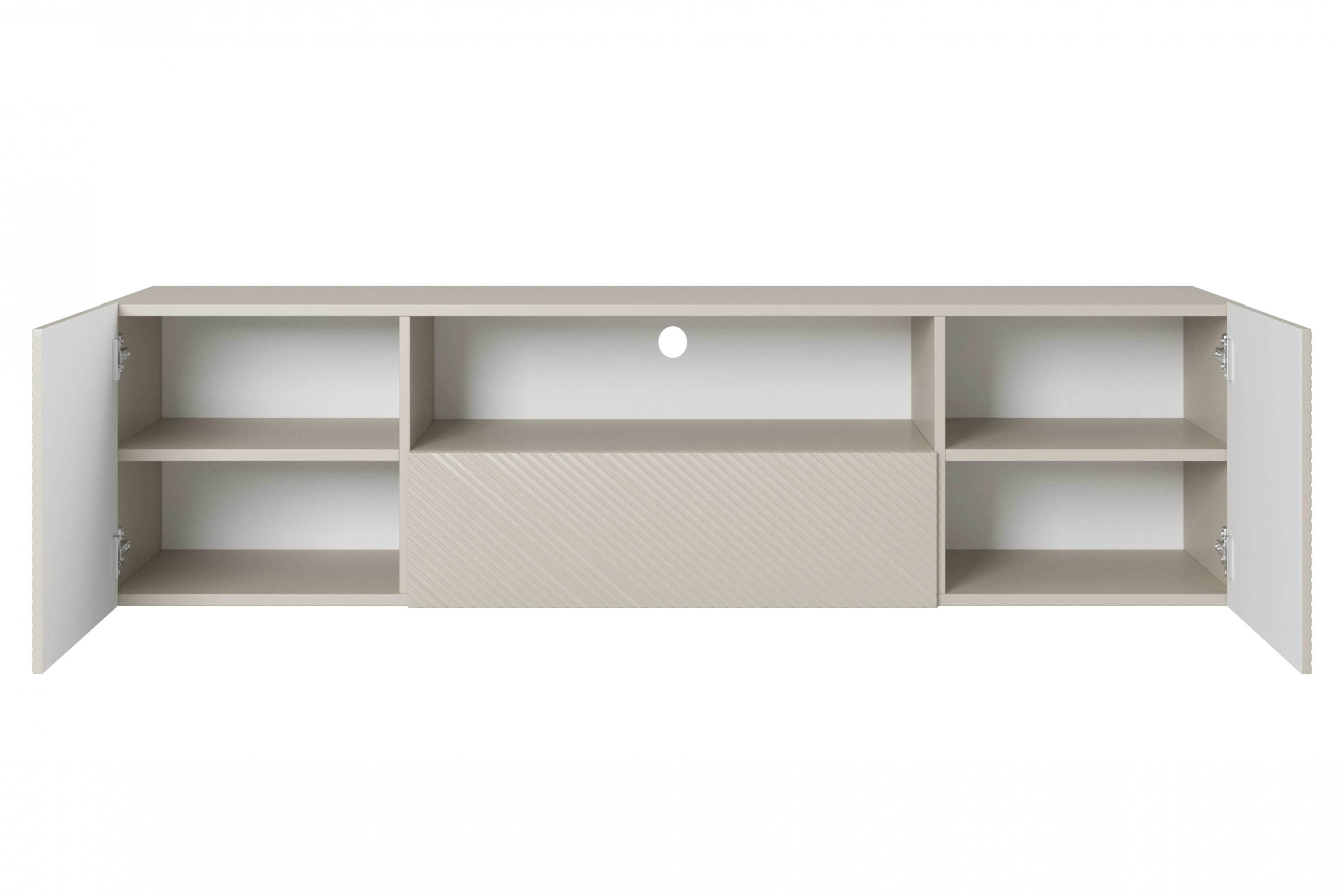 Závěsný TV stolek Asha 167 cm - kašmír skříňka RTV Asha 167 cm závěsná z szuflada i wneka - kašmír