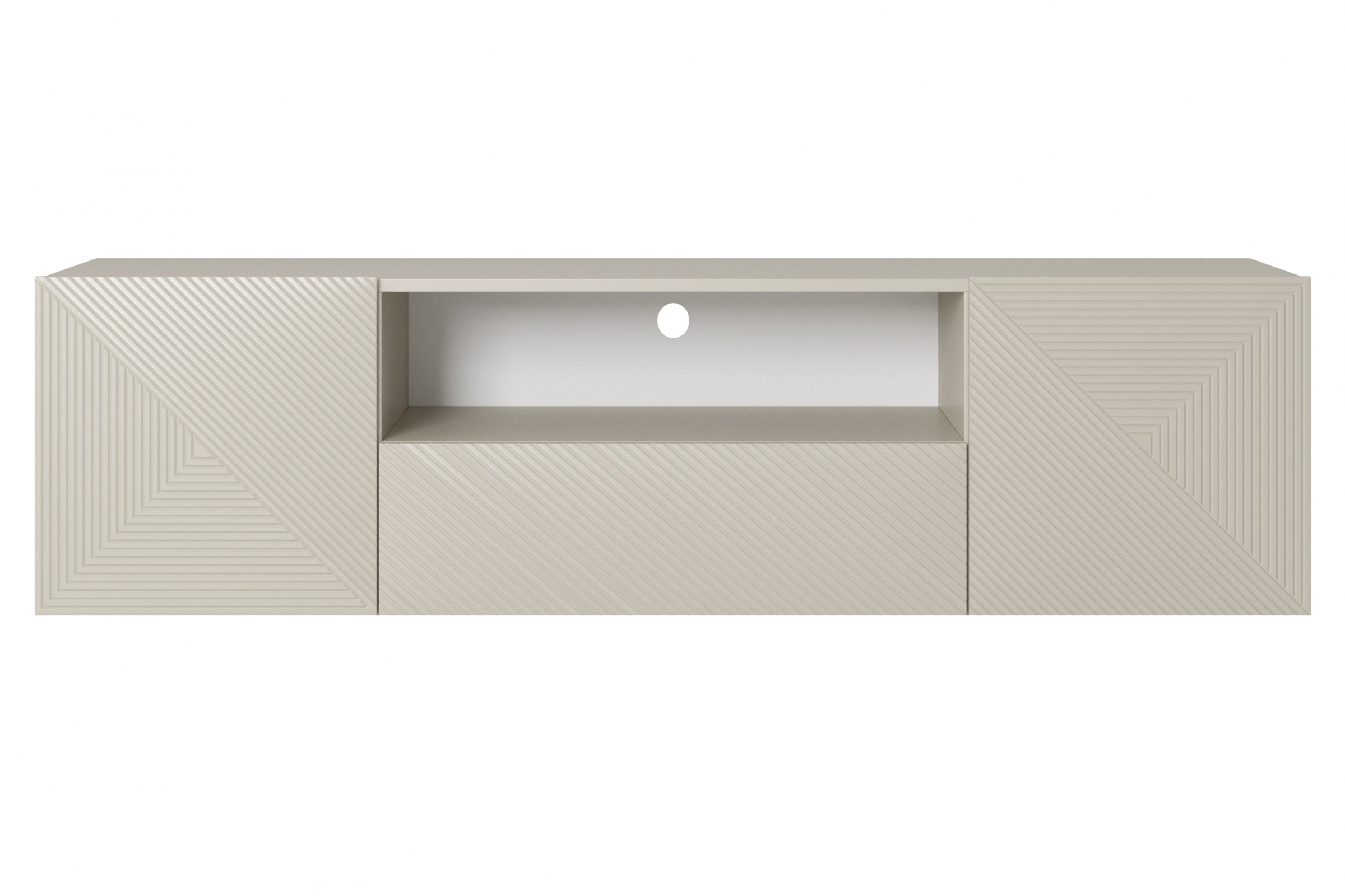 Závěsný TV stolek Asha 167 cm - kašmír skříňka RTV Asha 167 cm závěsná z szuflada i wneka - kašmír