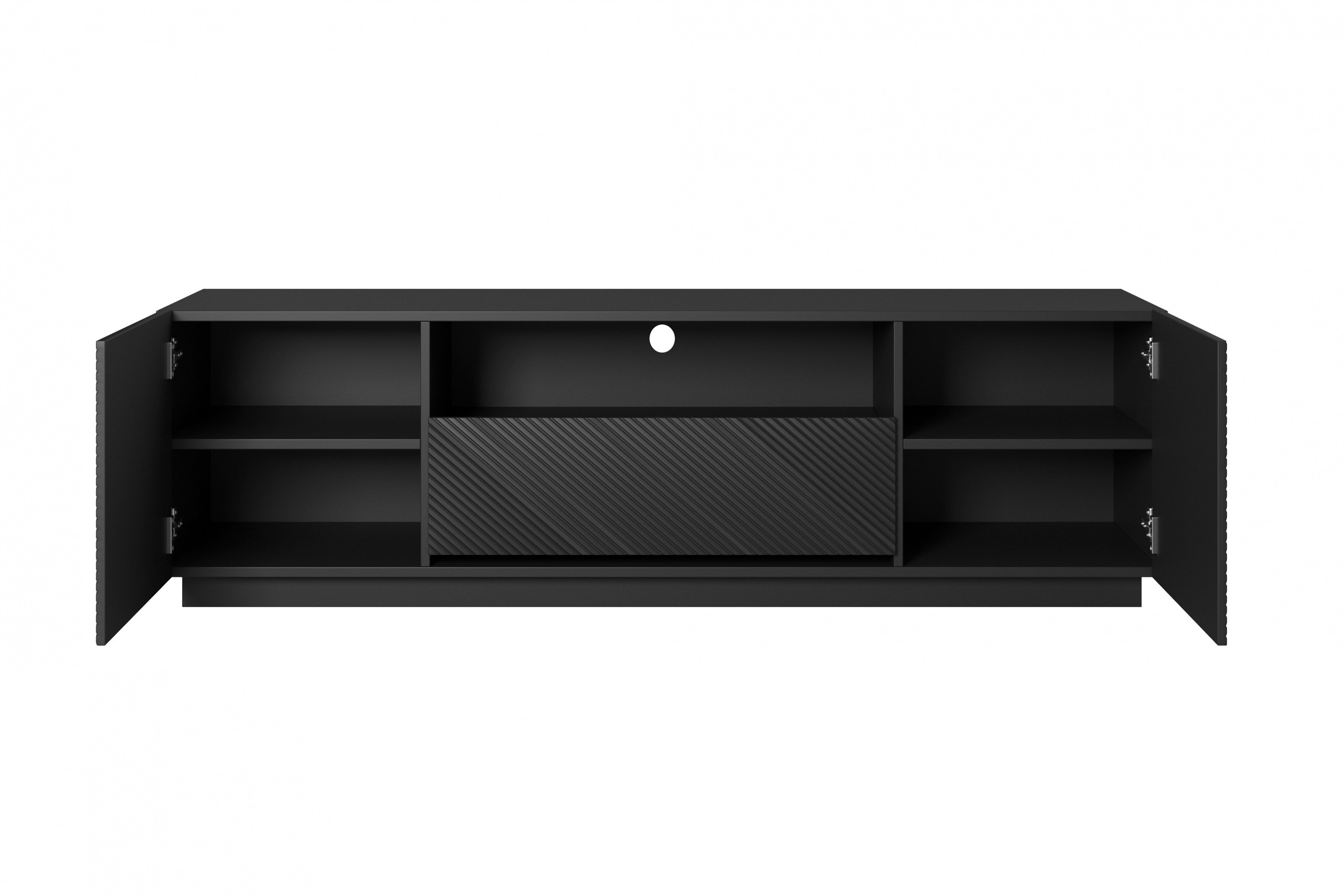 TV stolek Asha 167 cm - černý mat skříňka RTV Asha 167 cm z szuflada i wneka - černá mat