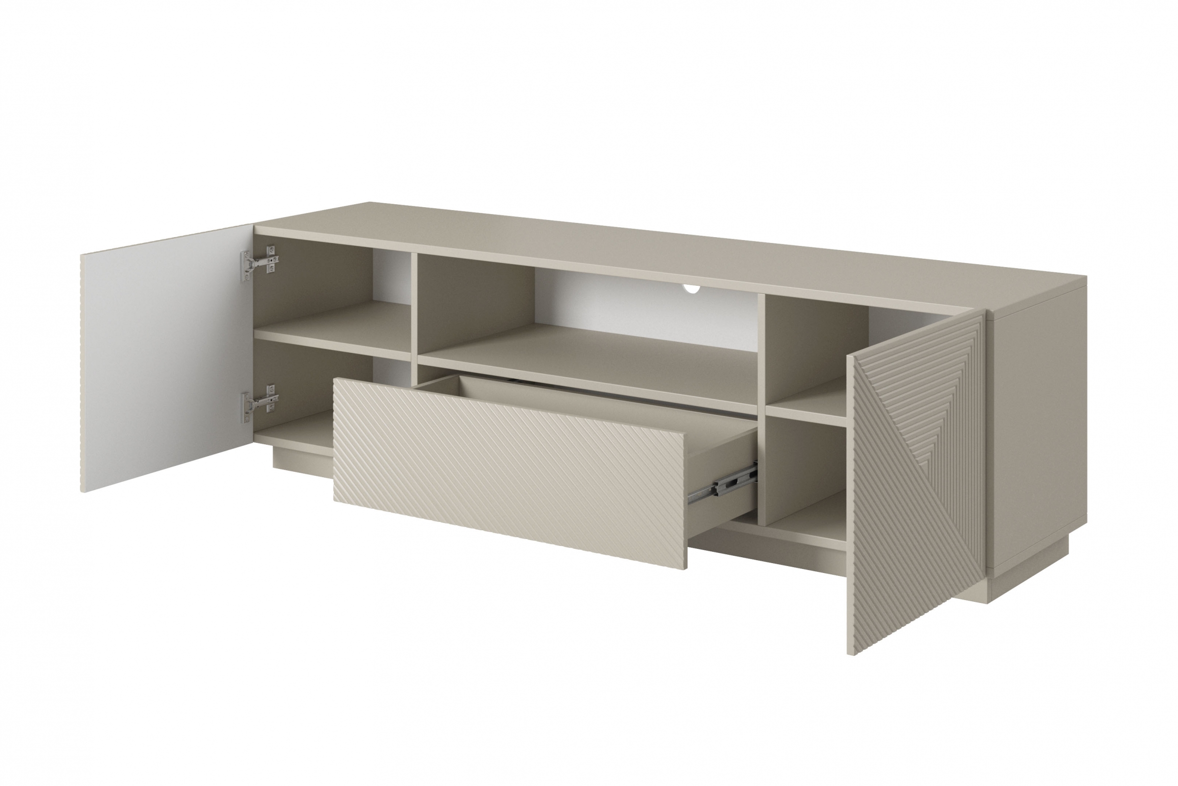 TV stolek Asha 167 cm - kašmír skříňka RTV Asha 167 cm z szuflada i wneka - kašmír