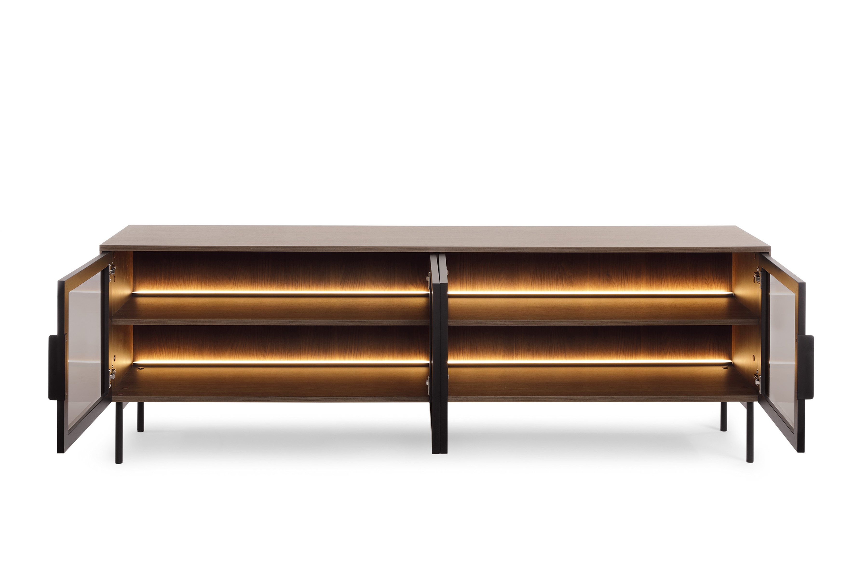 skříňka RTV Auri 181 cm s osvětlením - dub dunin / černá skříňka RTV Auri 181 cm s osvětlením - dub dunin / černá