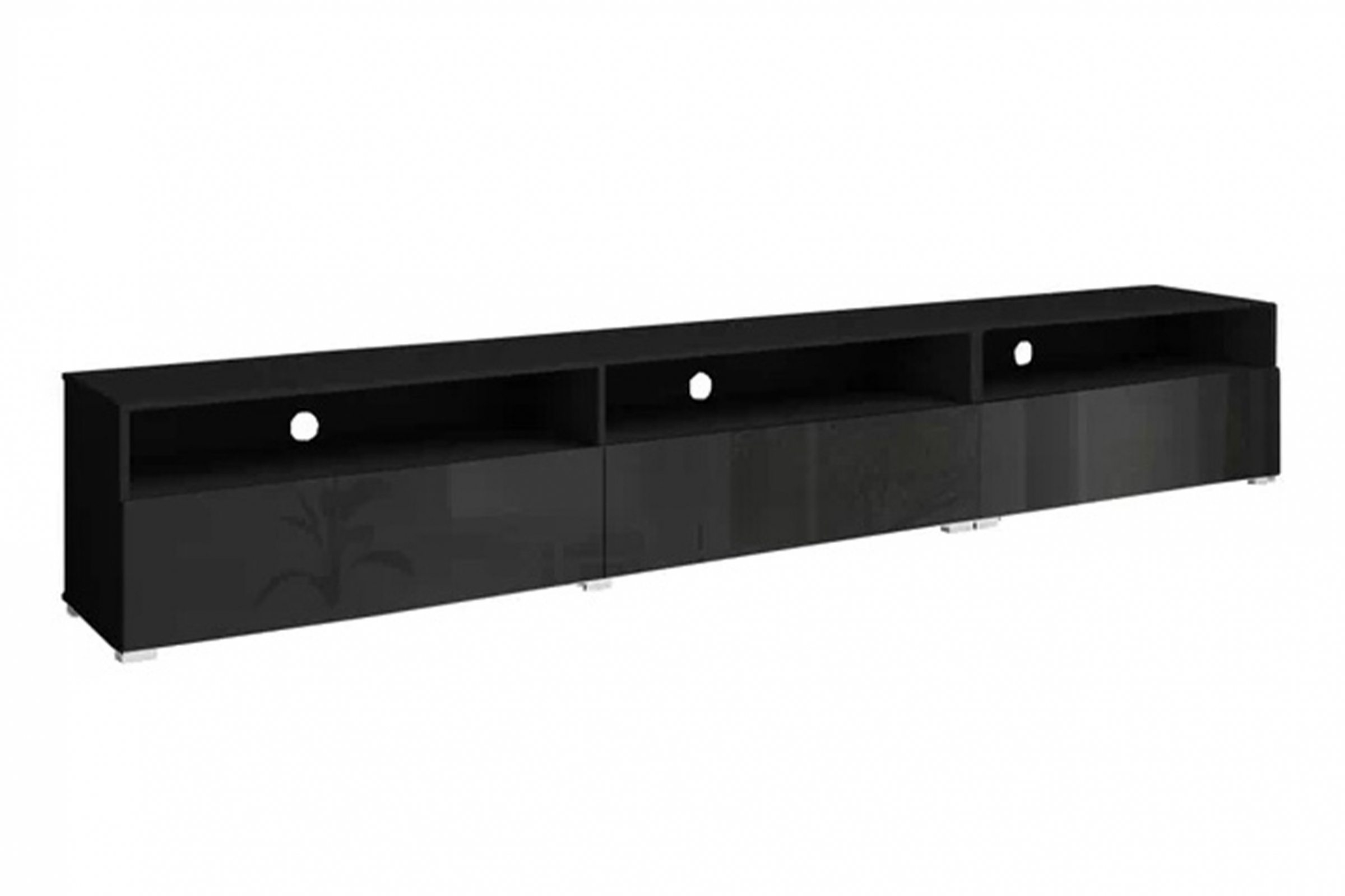 TV skrinka Baros 40 z wnekami 270 cm - Čierny lesk TV skrinka Baros 40 z wnekami 270 cm - Čierny lesk