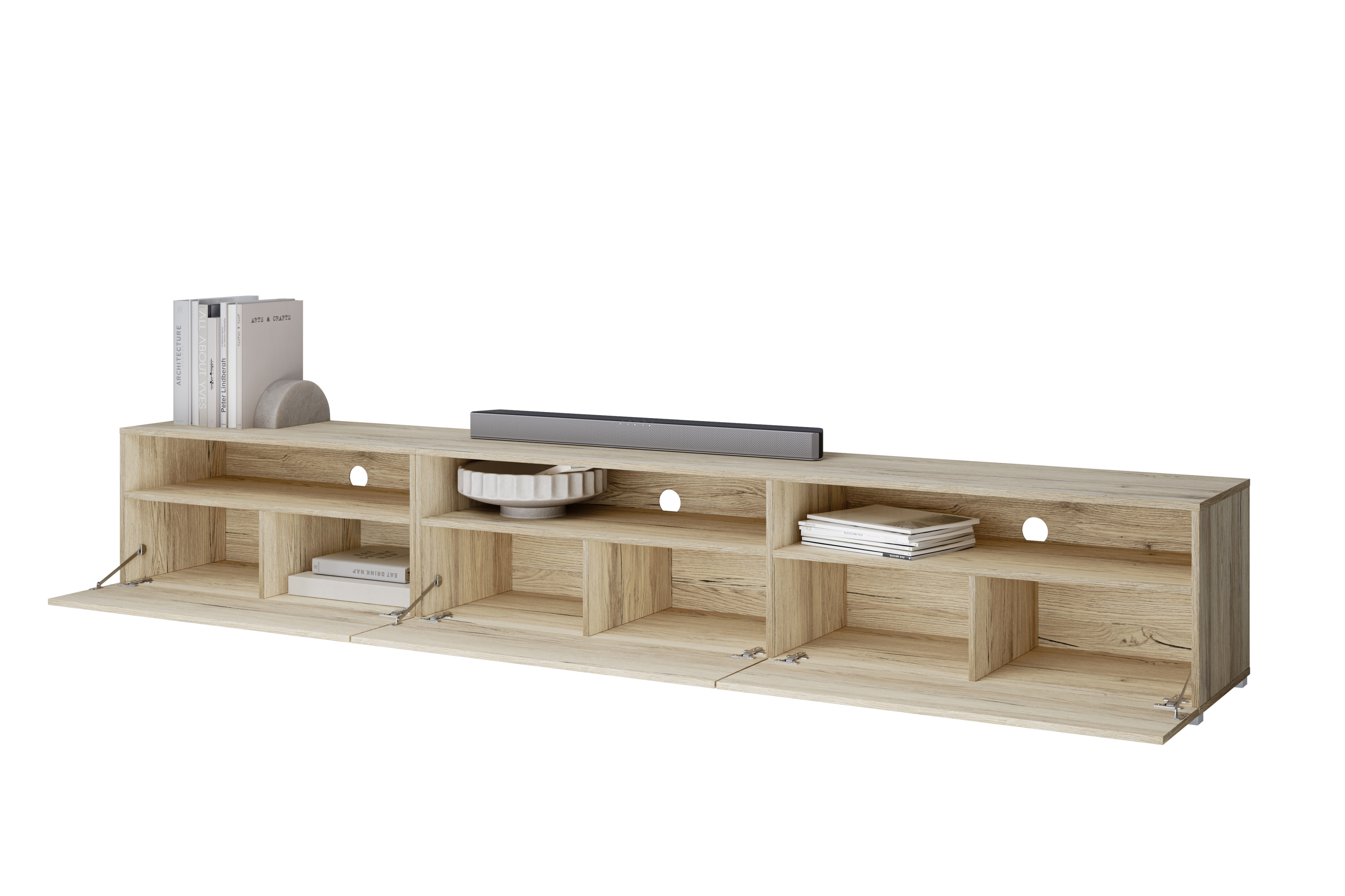 TV skrinka Baros 40 z wnekami 270 cm - san remo svetlý TV skrinka Baros 40 z wnekami 270 cm - san remo svetlý