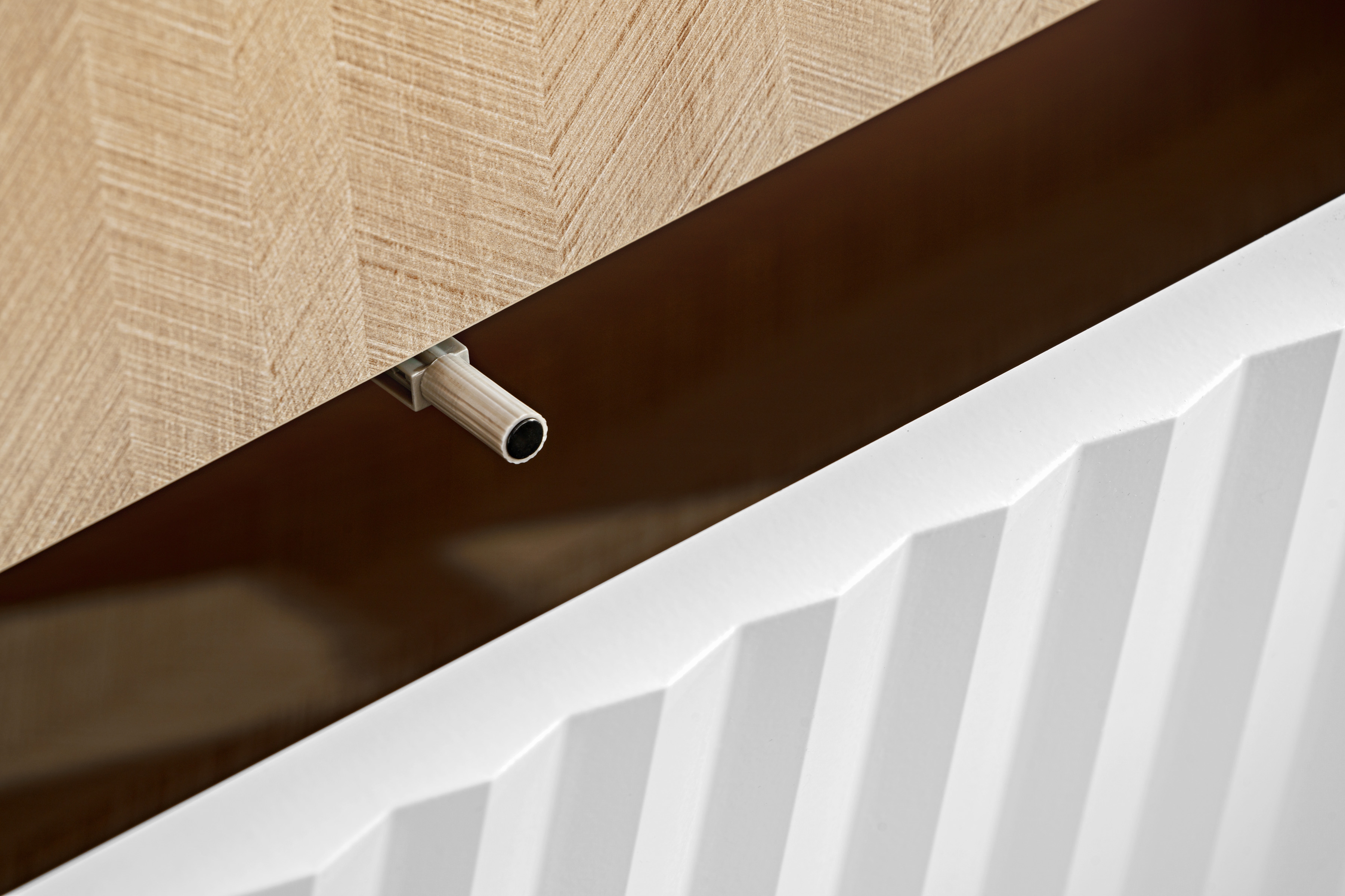 TV stolek Bliwon 197 cm se zásuvkami - jodeka scandi / bílý mat Skříňka RTV Bliwon F01 s zásuvkami 197 cm - jodelka scandi / Bílý mat