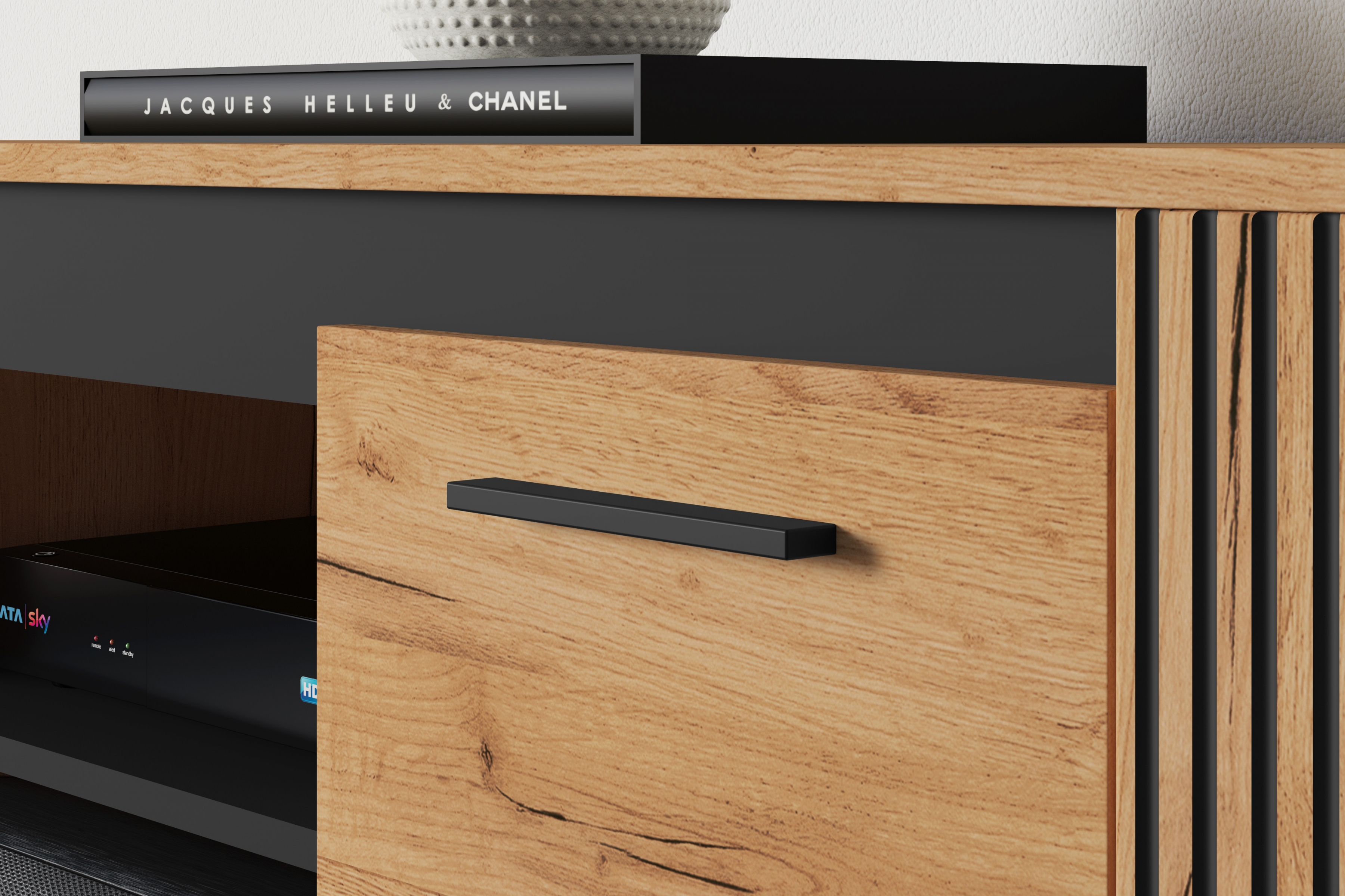 TV stolek Clawi 150 cm - dub craft zlatý / černý Skříňka RTV Clawi 08 - 150 cm - dub craft zlatá / černá