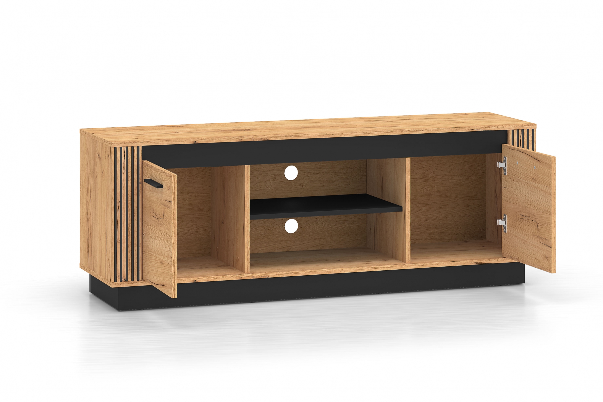 TV stolek Clawi 150 cm - dub craft zlatý / černý Skříňka RTV Clawi 08 - 150 cm - dub craft zlatá / černá