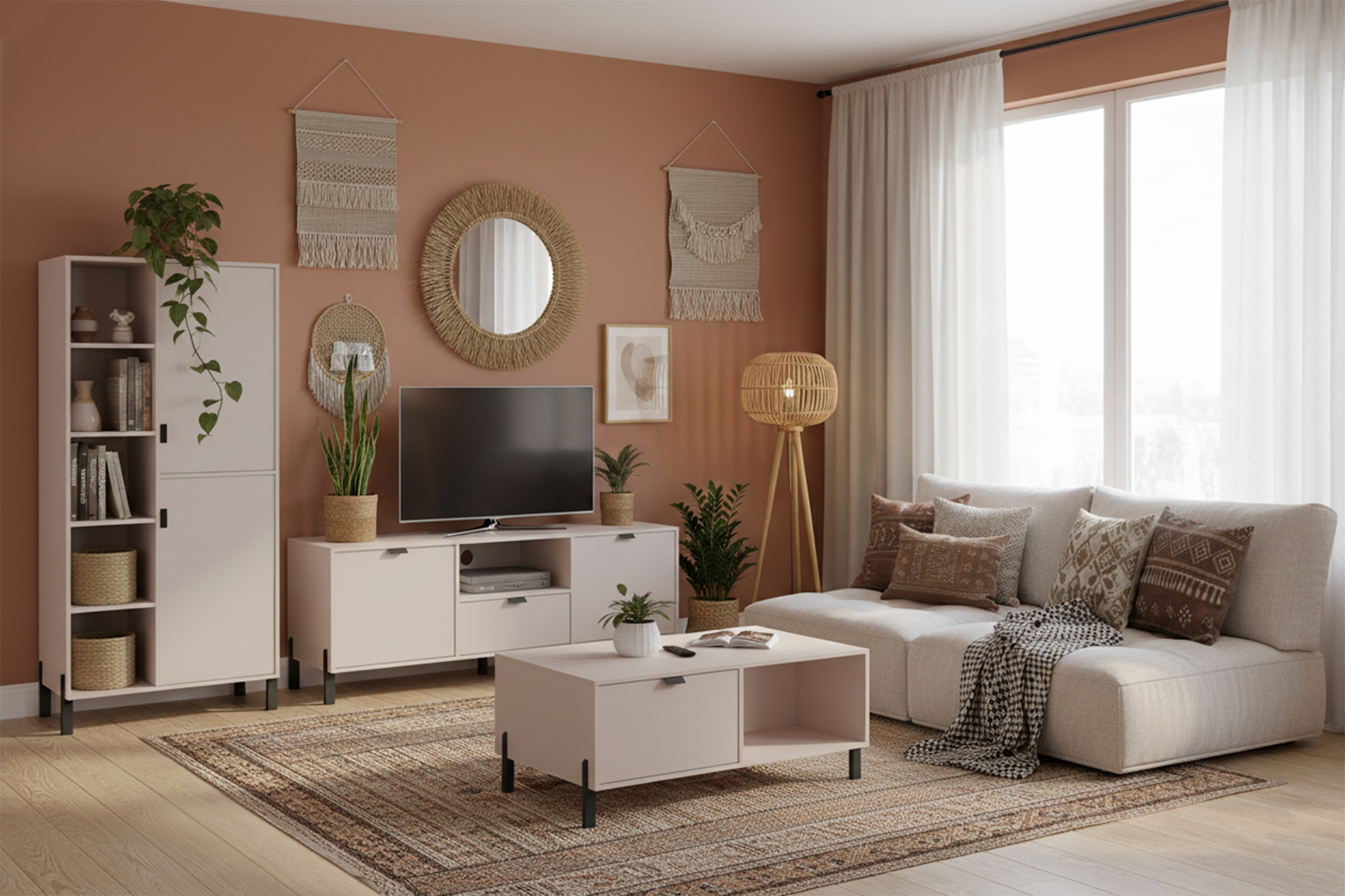 TV stolek Cremona na kovových nohách - písková béžová skříňka RTV Cremona na kovových nohách - béžová Pískový 