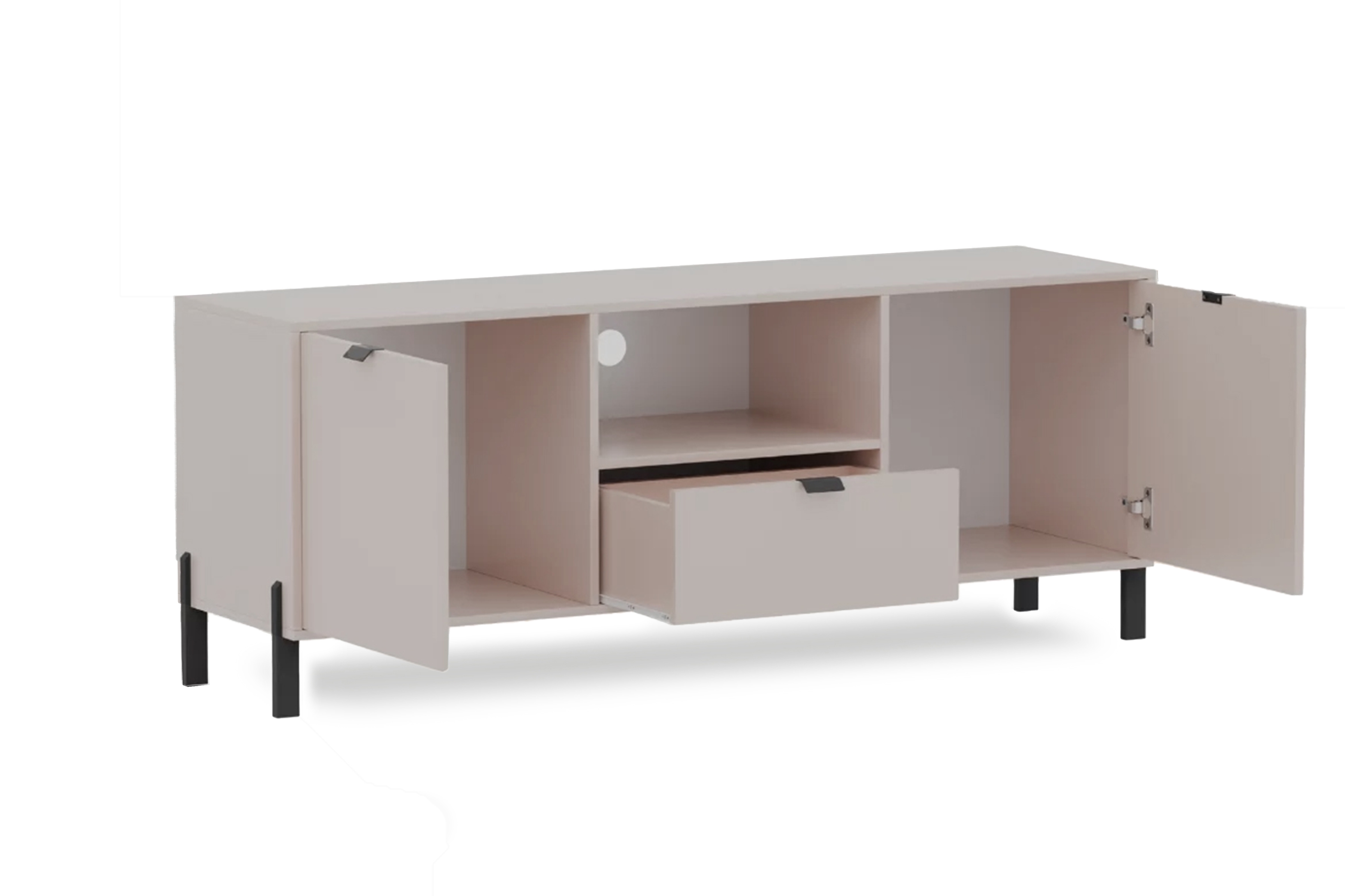 TV stolek Cremona na kovových nohách - písková béžová skříňka RTV Cremona na kovových nohách - béžová Pískový 