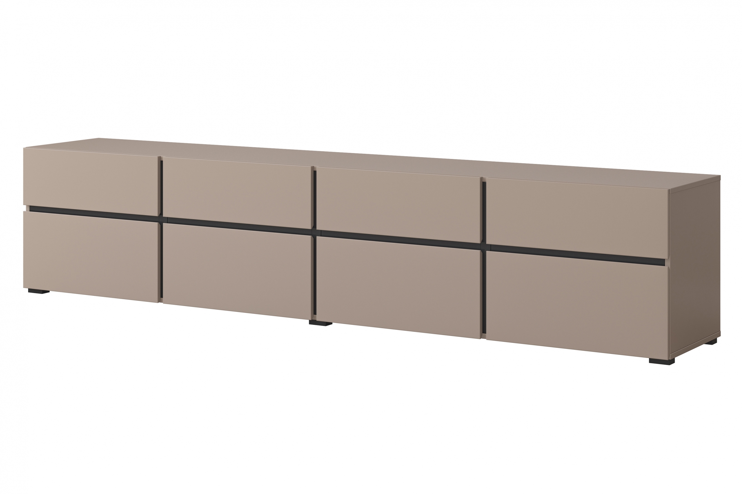 TV stolík Cross 225 cm so 4 zásuvkami - congo / čierna TV skrinka Cross 40 so zásuvkami 225 cm - congo / Čierny