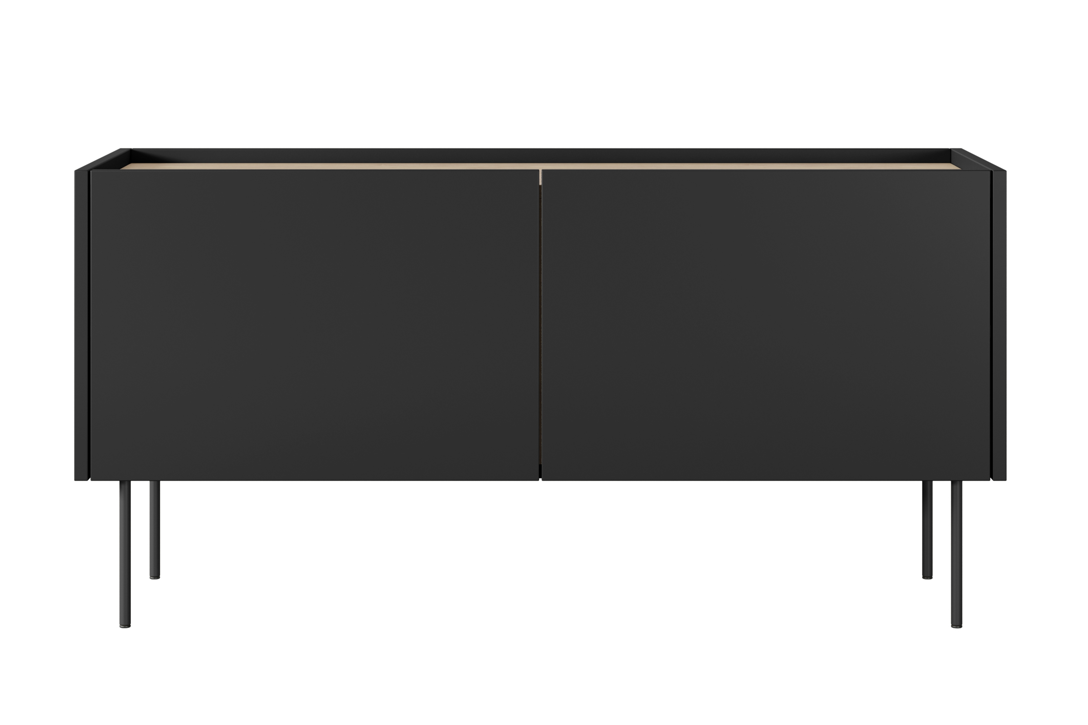 TV stolík Desin 120 cm - čierny mat / dub nagano TV skrinka Desin 120 cm z metalowymi nogami - Čierny mat / Dub nagano