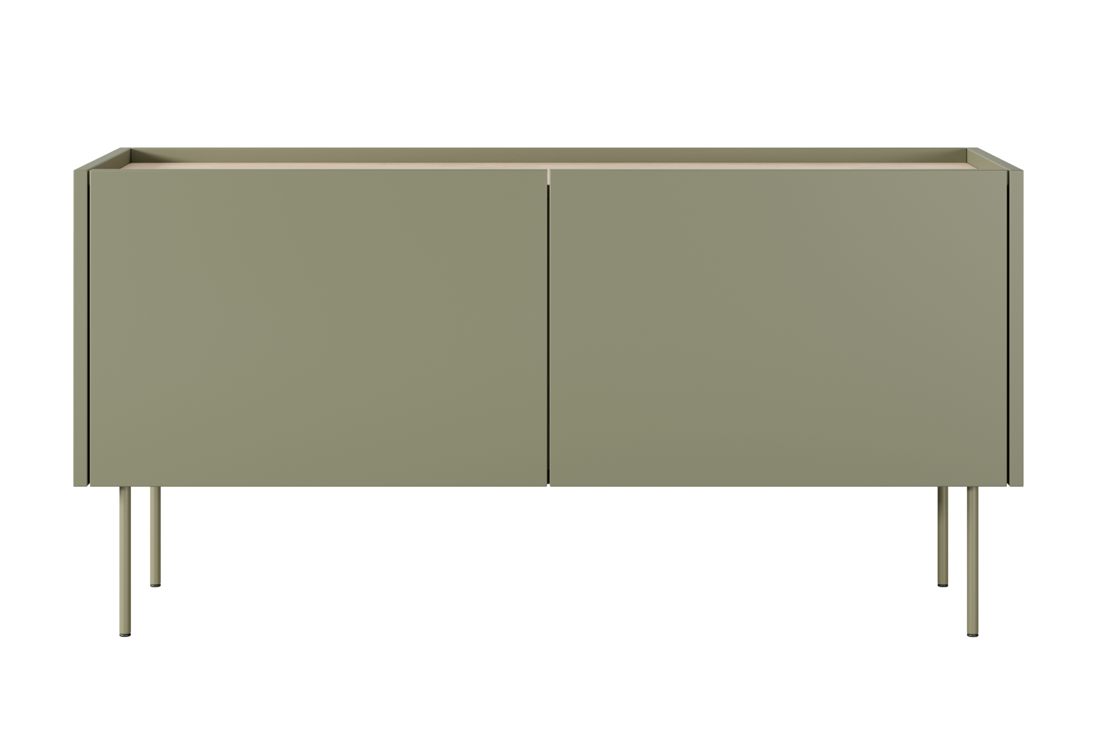 TV stolek Desin 120 cm - olivová / dub nagano skříňka RTV Desin 120 cm z metalowymi nogami - olivová / dub nagano