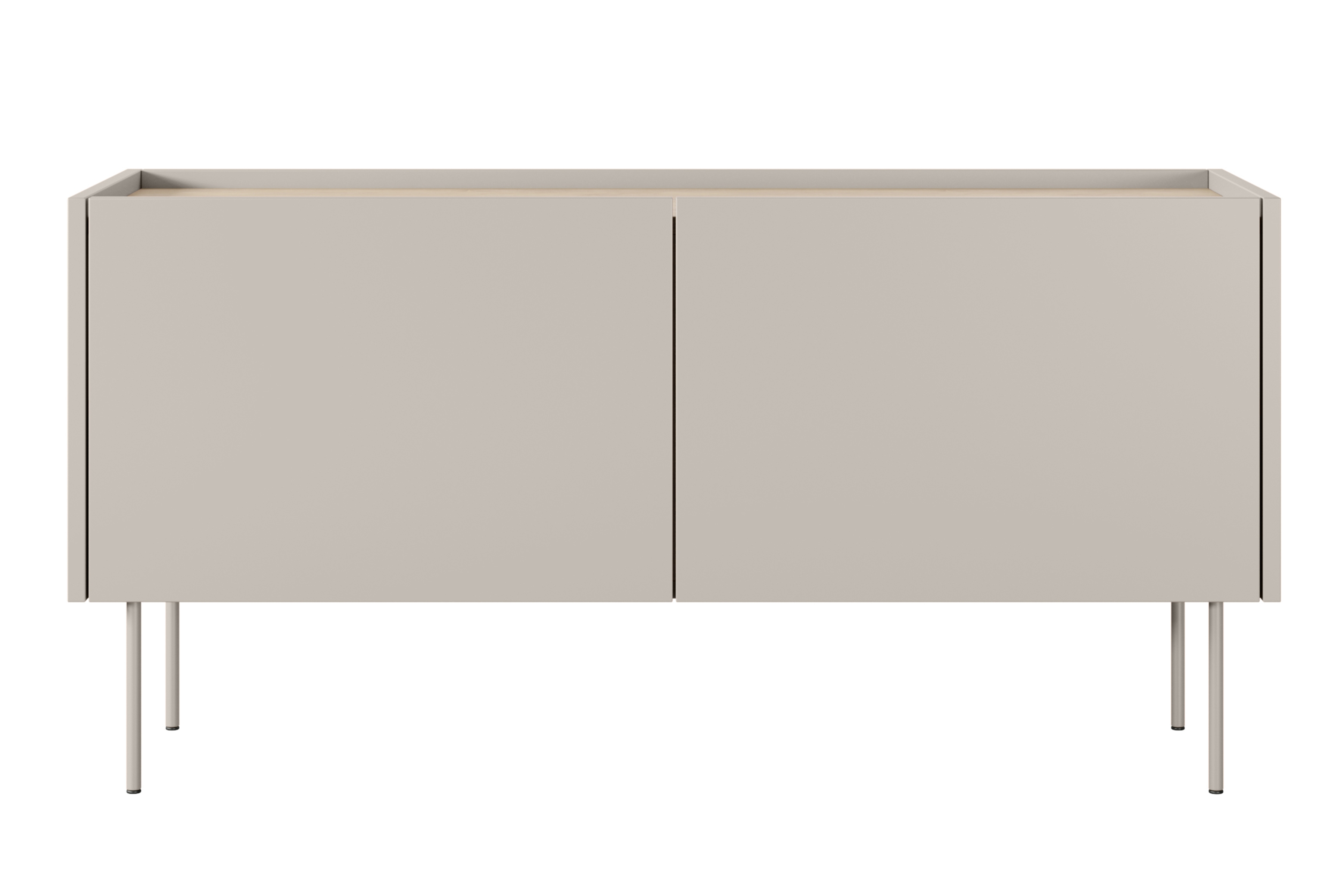 TV stolek Desin 120 cm se skrytou zásuvkou - kašmír / dub nagano skříňka RTV Desin 120 cm z ukryta szuflada i metalowymi nogami - kašmír / dub nagano