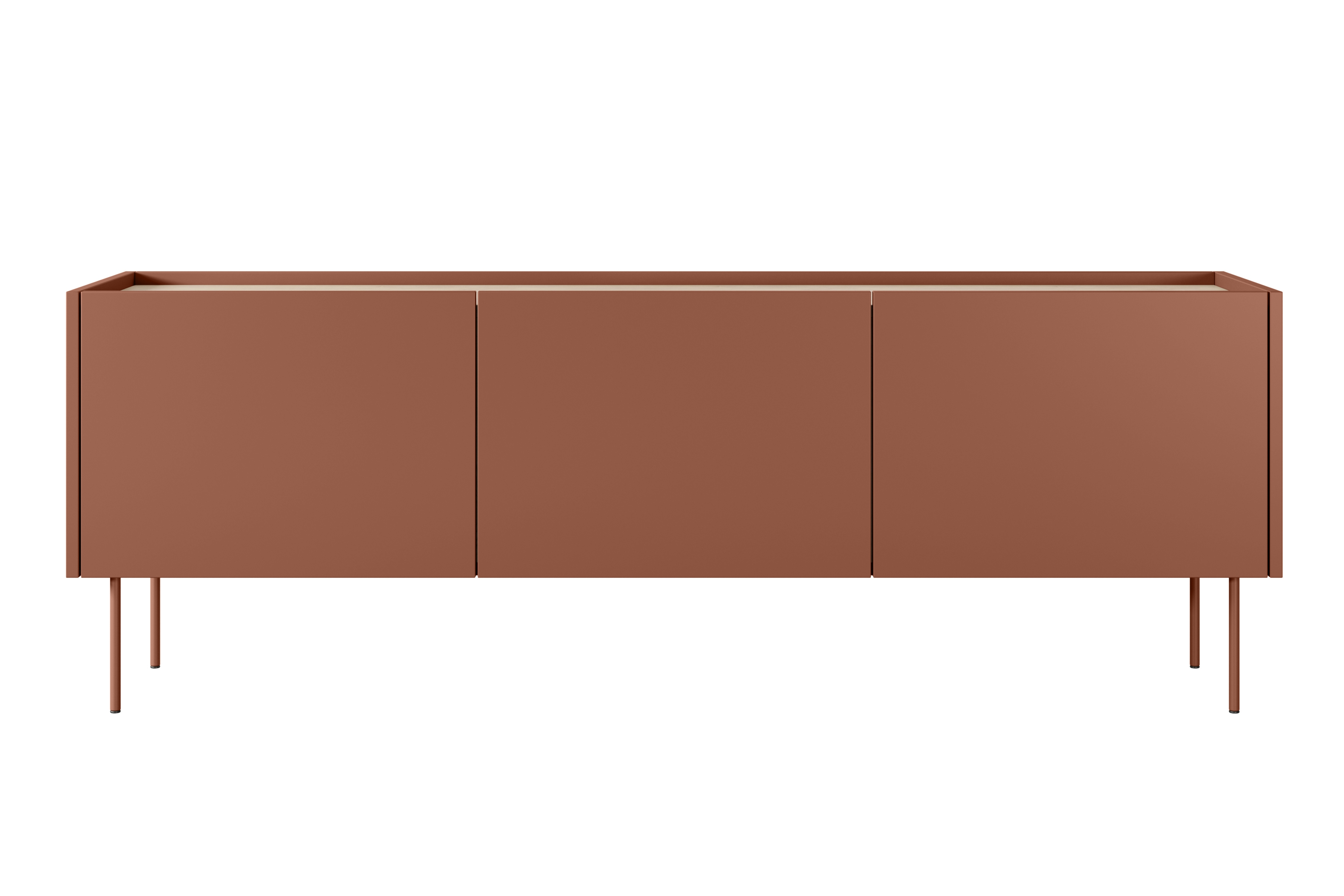 TV stolík Desin 170 cm s 2 ukrytými zásuvkami - ceramic red / dub nagano TV skrinka Desin 170 cm z 2 ukrytymi zásuvkami - ceramic red / Dub nagano