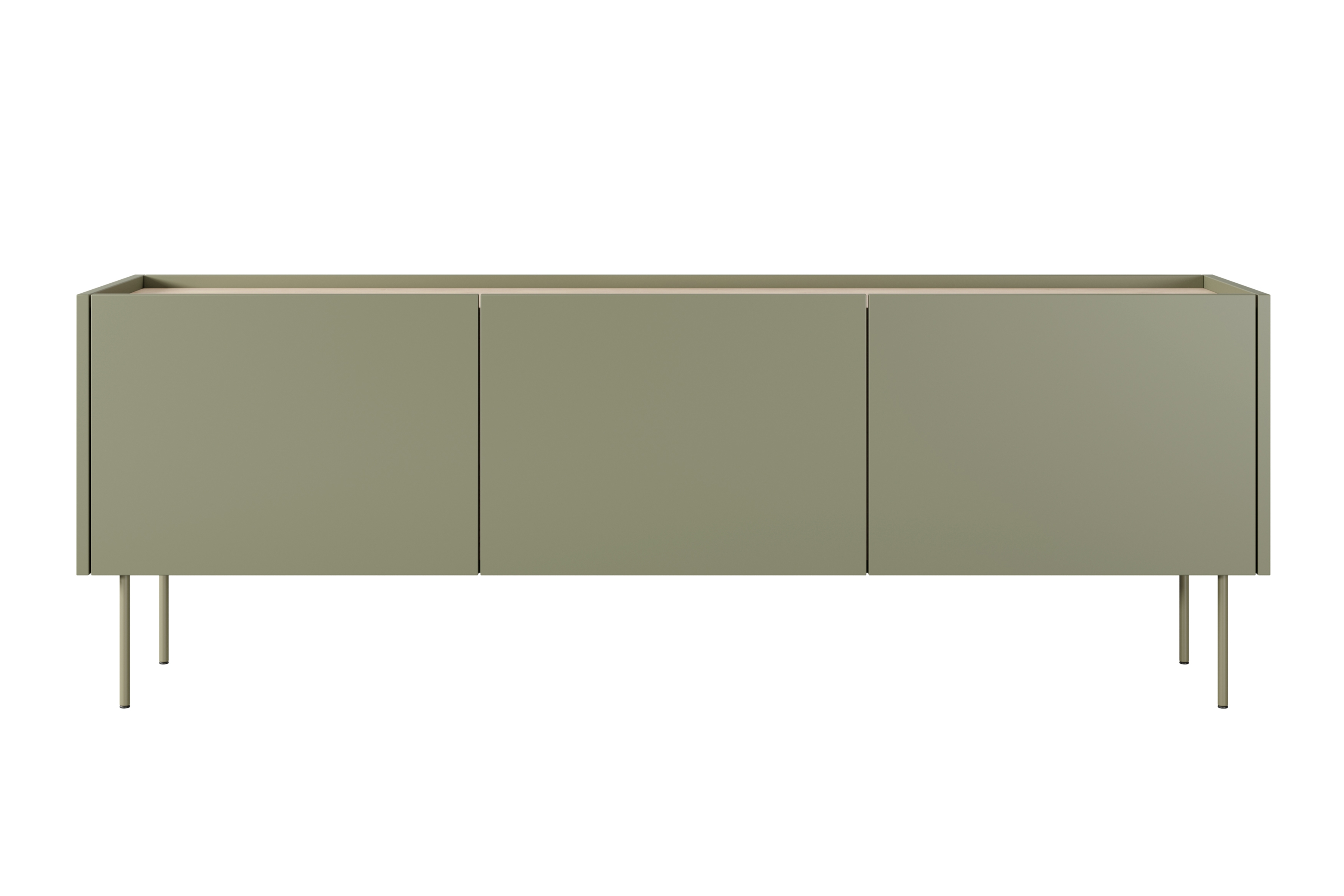 TV stolek Desin 170 cm - olivová / dub nagano skříňka RTV Desin 170 cm z metalowymi nogami - olivová / dub nagano